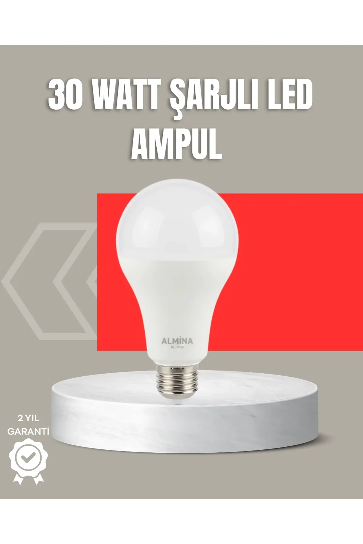 30w Şarjlı Led Ampul E27 Duy %80 Enerji Tasarruflu Soğuk Beyaz - Just Cheap Store Görsel 2