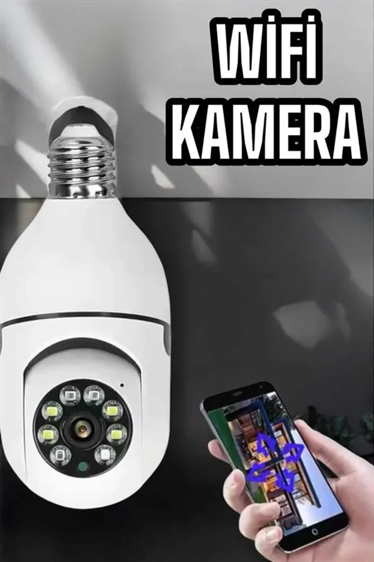 Wifi Kamera Duylu Ampul Görünümlü 360 Derece Dönebilen Ev Kamerası - Just Cheap Store Görsel 2