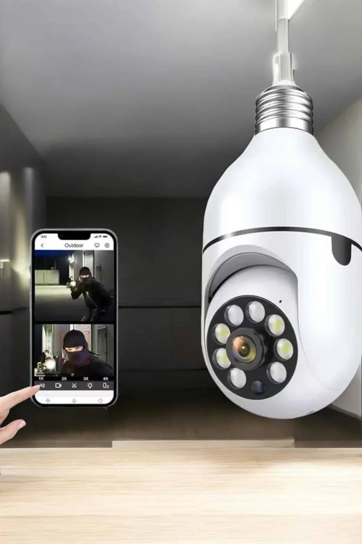 Wifi Kamera Duylu Ampul Görünümlü 360 Derece Dönebilen Ev Kamerası - Just Cheap Store Görsel 4