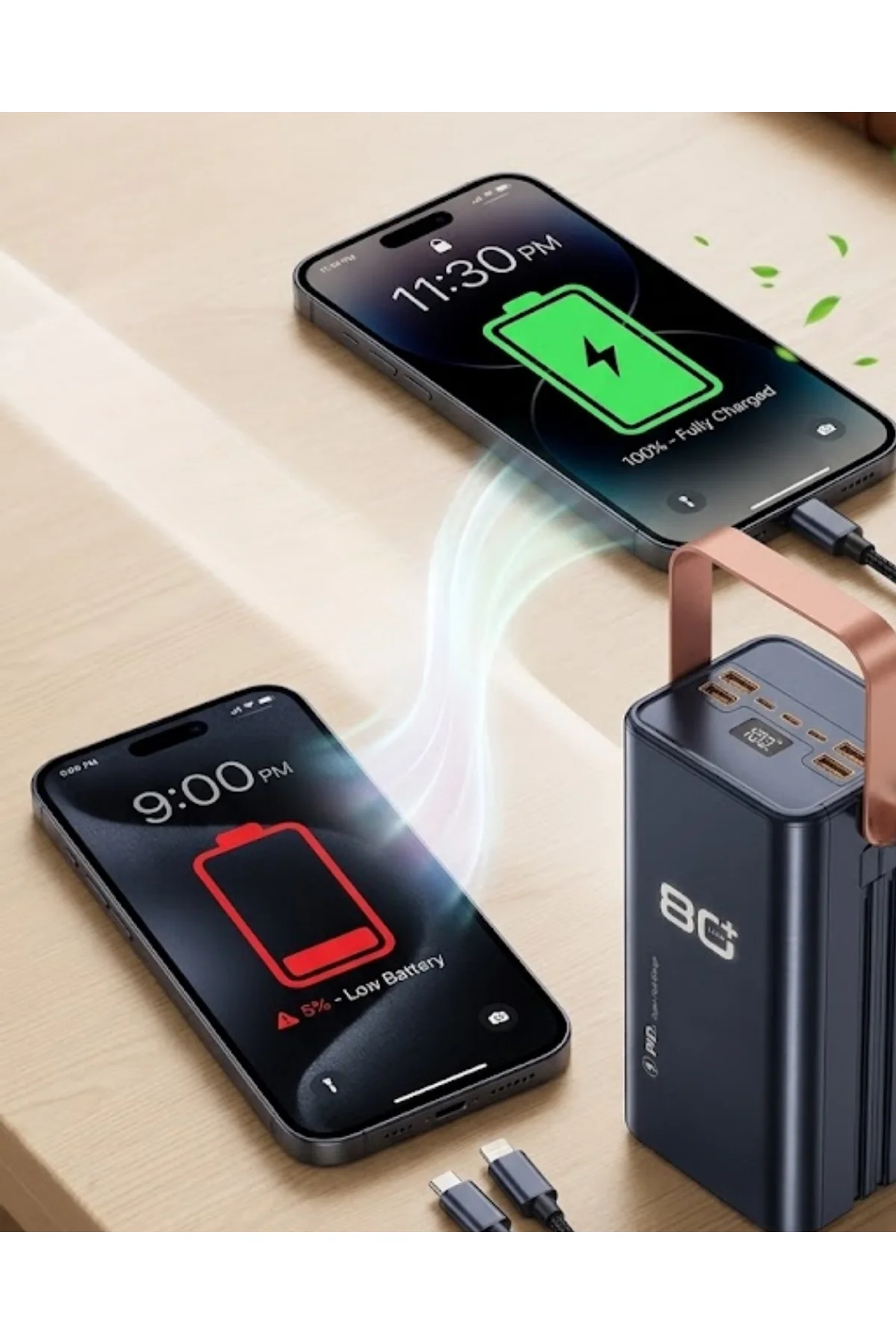 Ultra Güçlü Powerbank 80000 Mah Çoklu Cihaz Şarj Destekli Led Ekranlı Taşınabilir Batarya