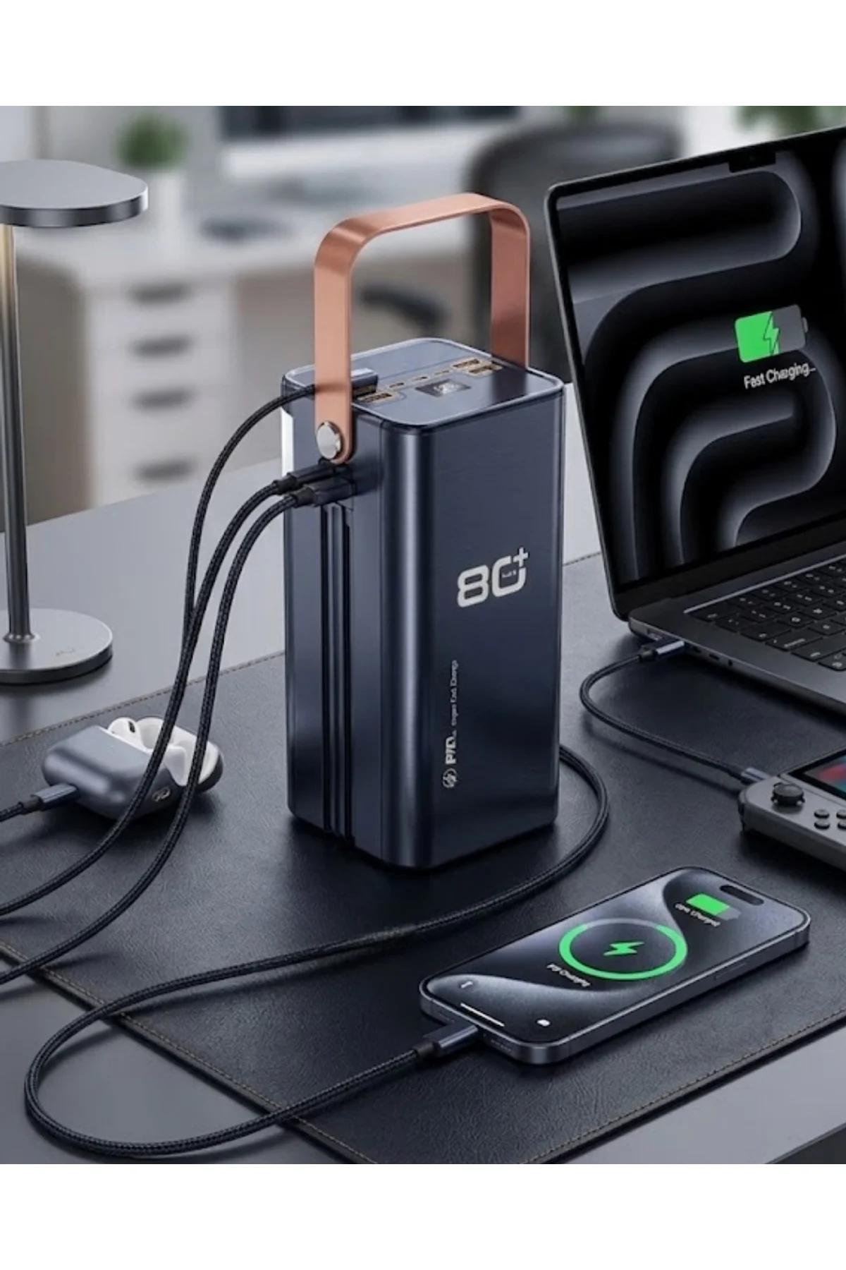 80000 Mah Taşınabilir Powerbank Süper Hızlı Şarj Çoklu Çıkış Ve Led Göstergeli