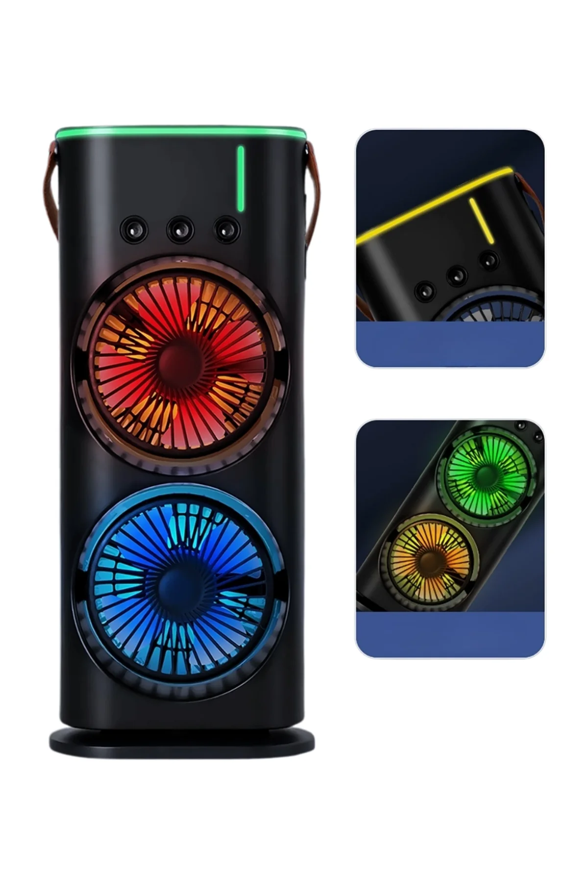 Rgb Işıklı Spreyli Masa Fanı Çift Motorlu Güçlü Üflemeli Taşınabilir Fan - Just Cheap Store Görsel 4
