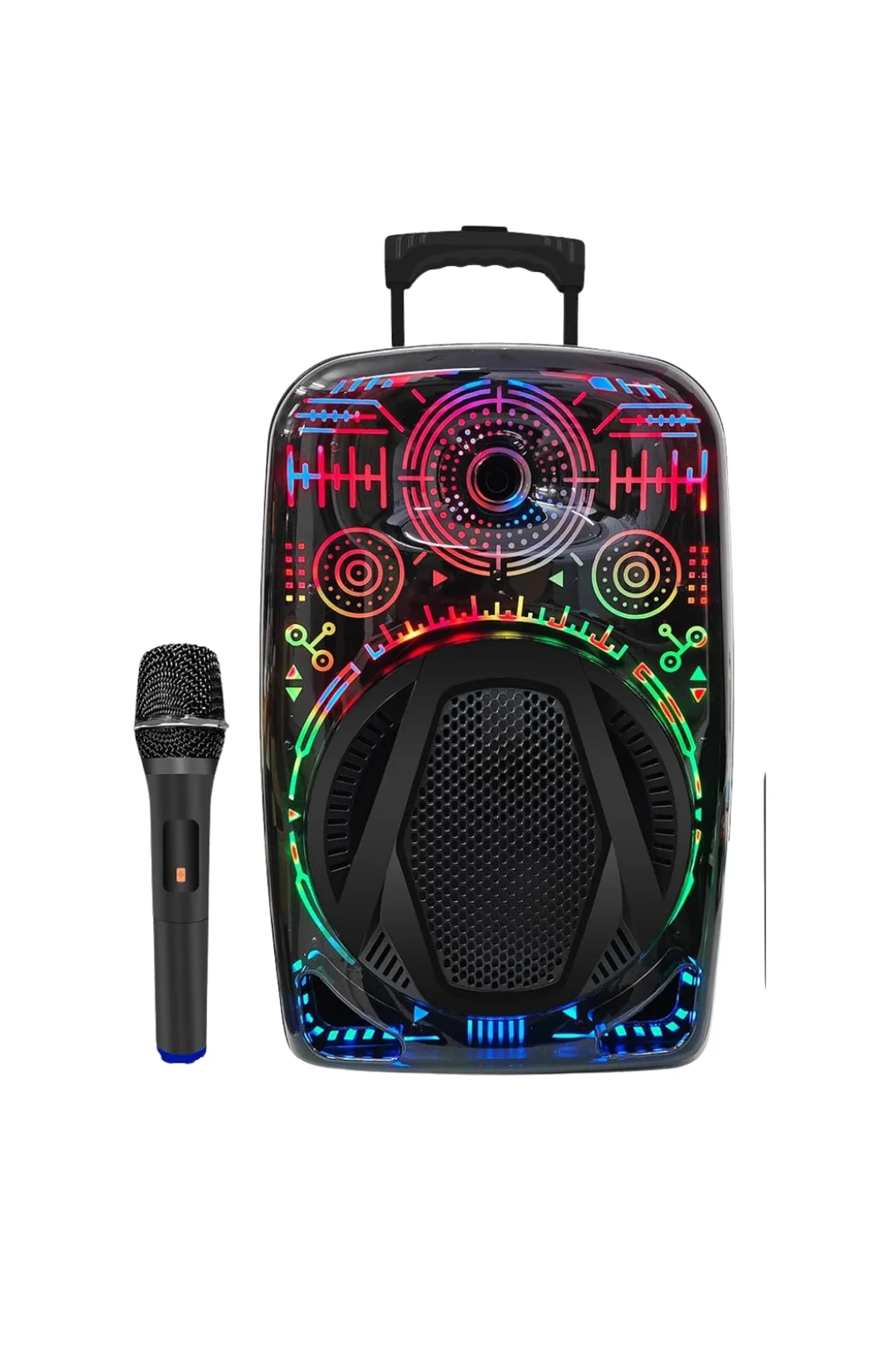 Karaoke Hoparlör Rgb Led Işıklı Usb Fm Radyo Destekli Taşınabilir Speaker - Just Cheap Store Görsel 4