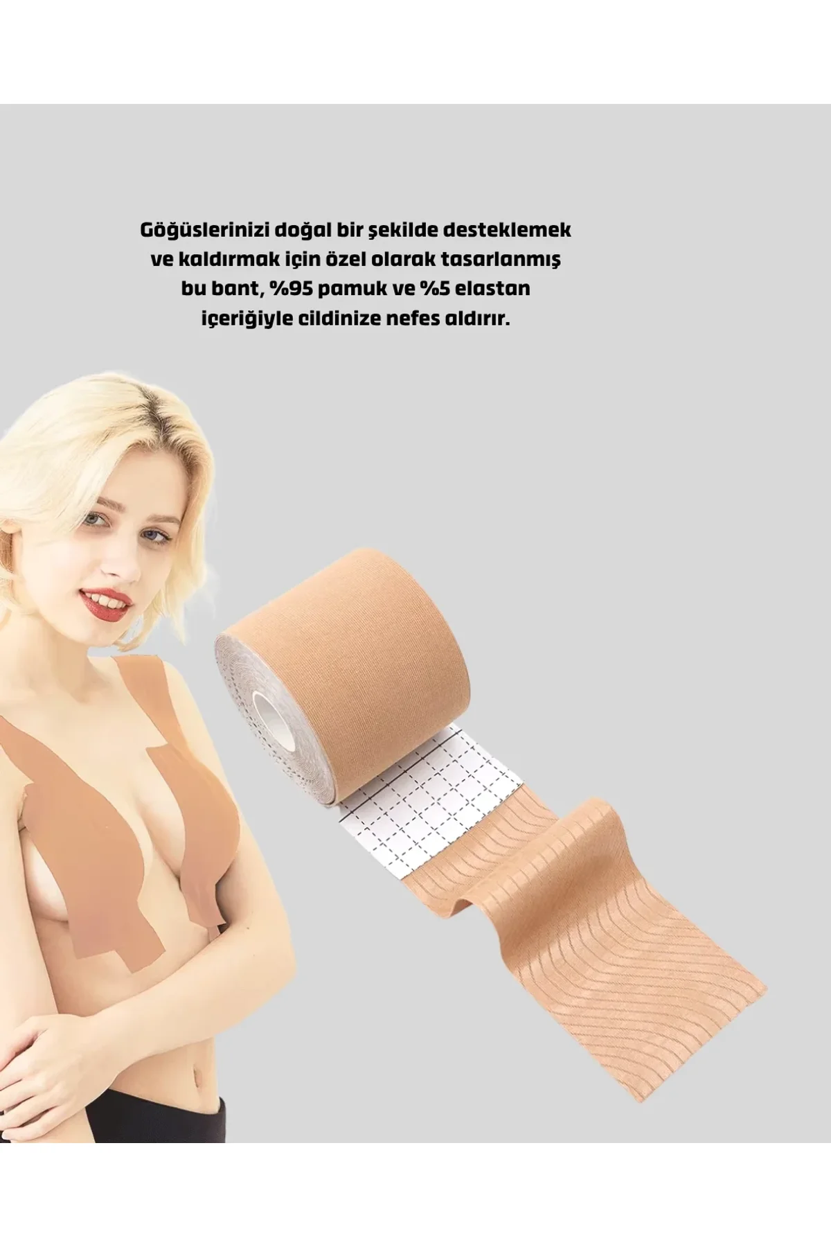 Askısız Görünmez Göğüs Bandı – Dekolteli Kıyafetler İçin Destekleyici Bant - Just Cheap Store Görsel 4