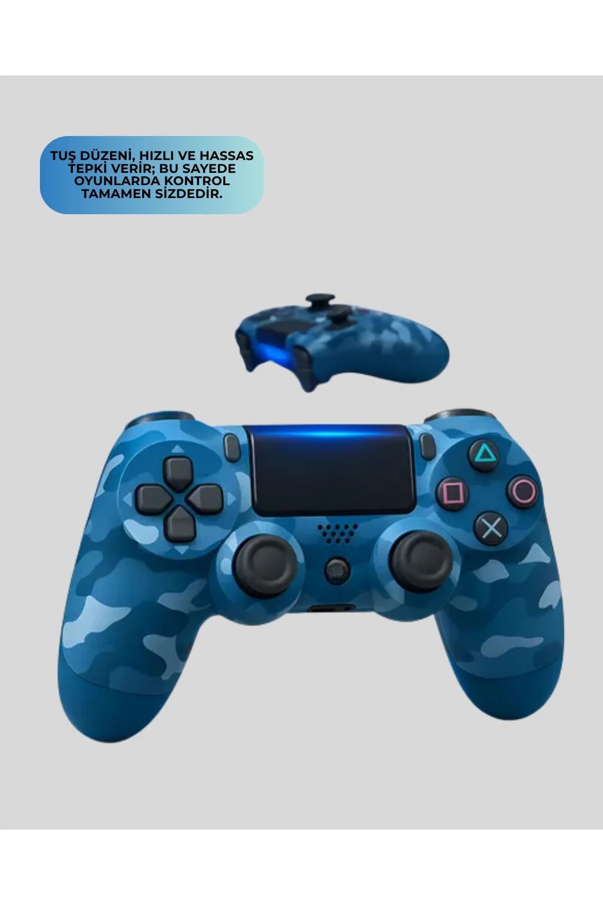 Ps4 Uyumlu Kablosuz Oyun Kolu Ergonomik Çift Titreşimli - Just Cheap Store Görsel 3