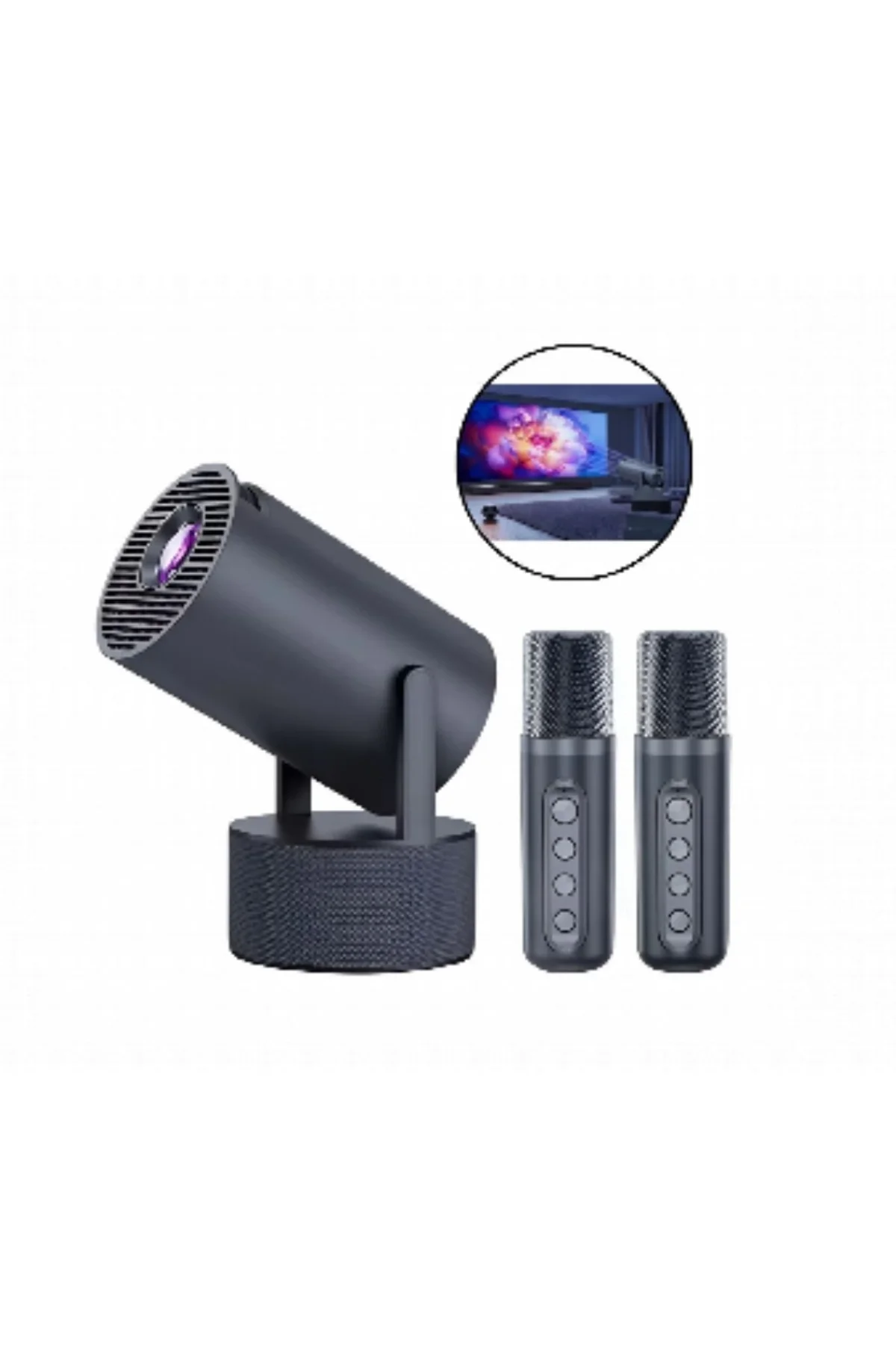 Karaoke Mikrofonlu Akıllı Projeksiyon Cihazı Wifi Bluetooth Destekli - Just Cheap Store Görsel 3