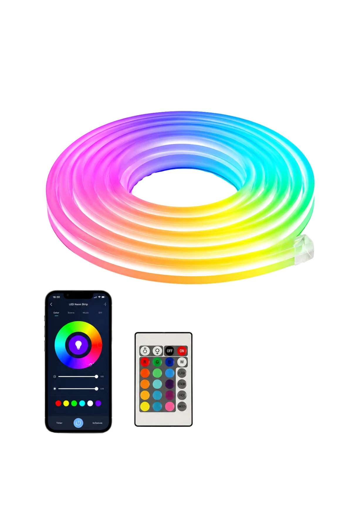 Kumandalı Su Geçirmez Rgb Led Şerit Işık Müzik Senkronlu Neon Led - Just Cheap Store Görsel 4