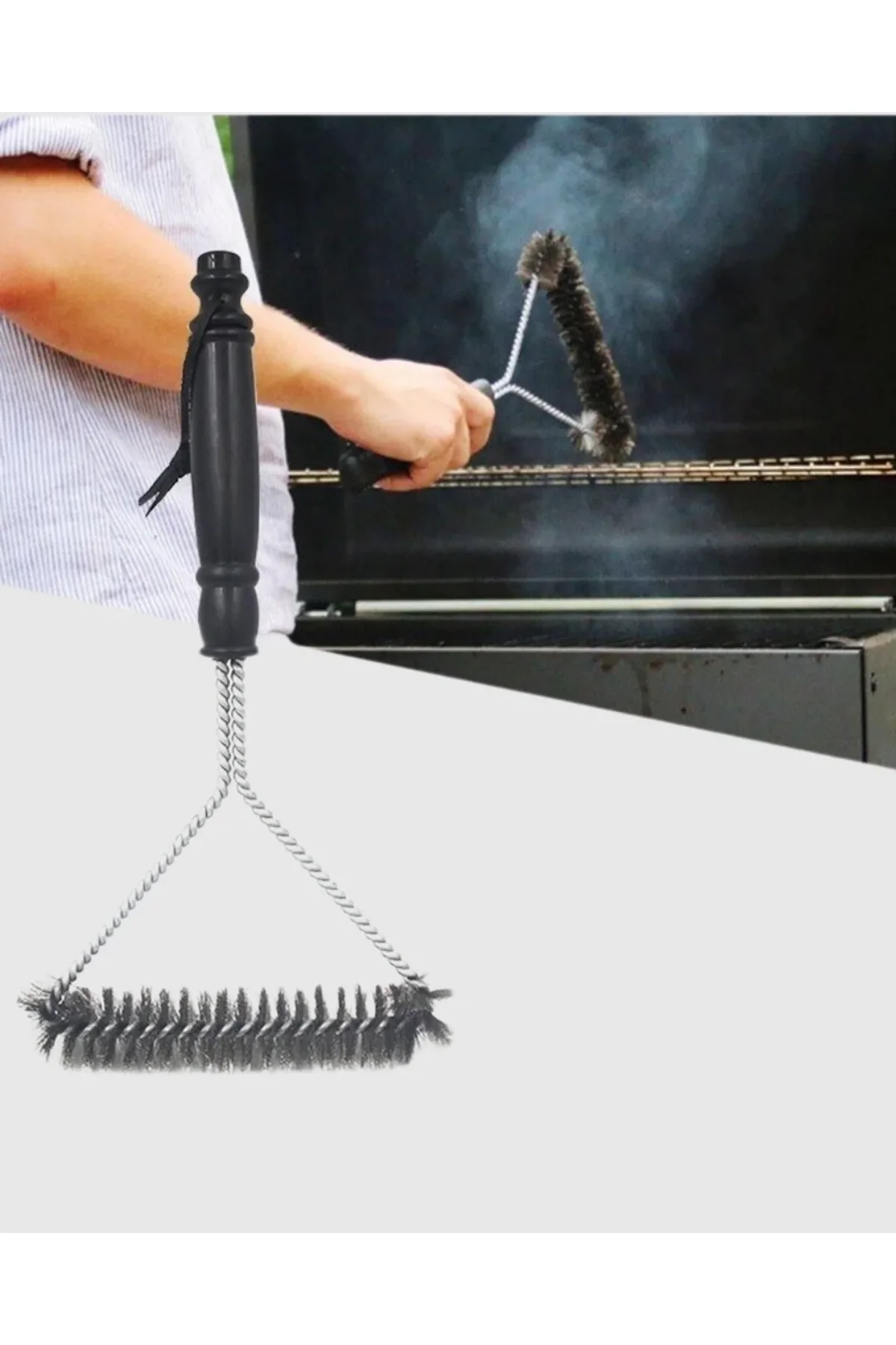 Mangal Izgara Temizleme Fırçası Pas Tutmaz Çelik Telli - Just Cheap Store Görsel 3