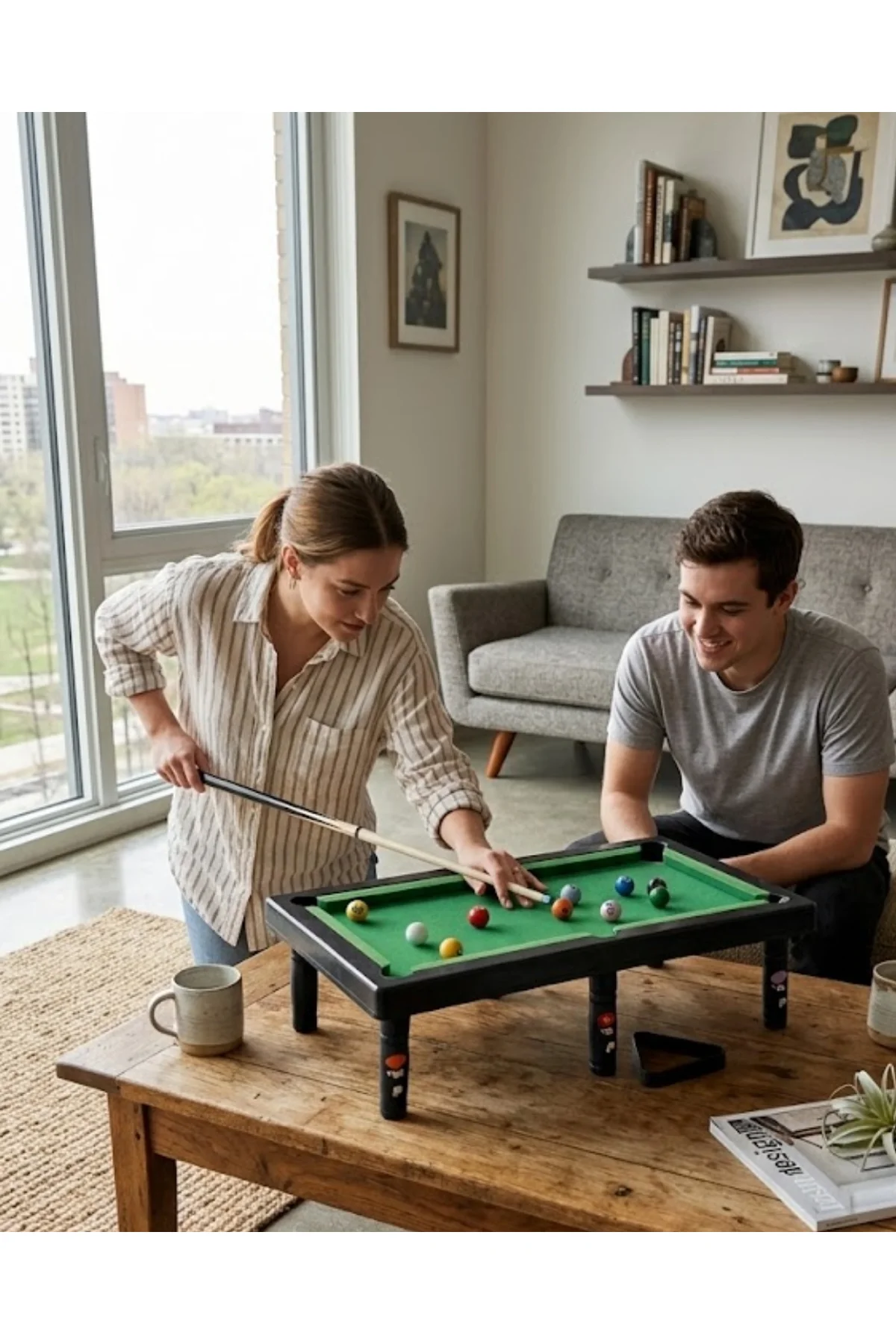 Mini Bilardo Masası Oyuncak Seti Çocuklar İçin Eğlenceli Masa Oyunu