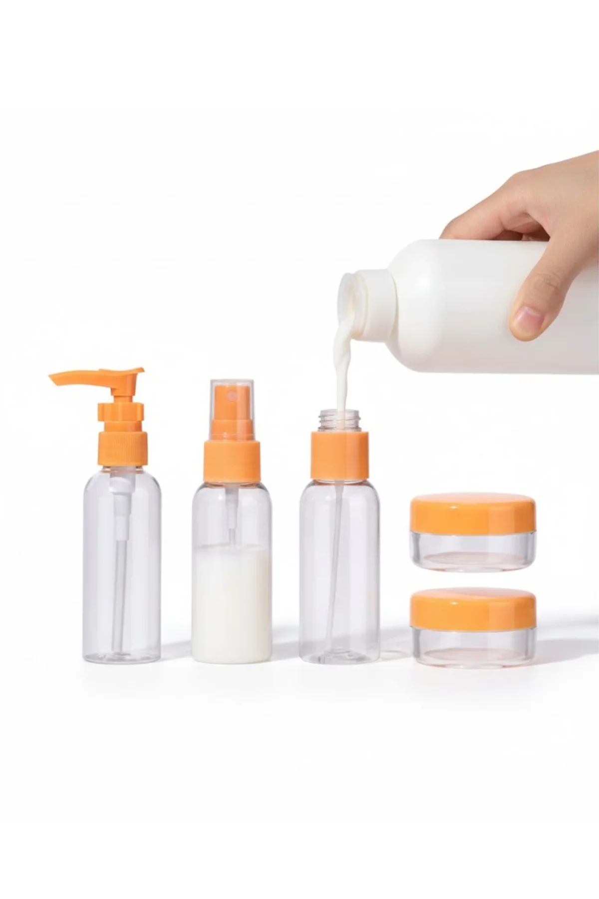 5 Parça Taşınabilir Seyahat Banyo Seti Şeffaf Şişe Takımı - Just Cheap Store Görsel 3