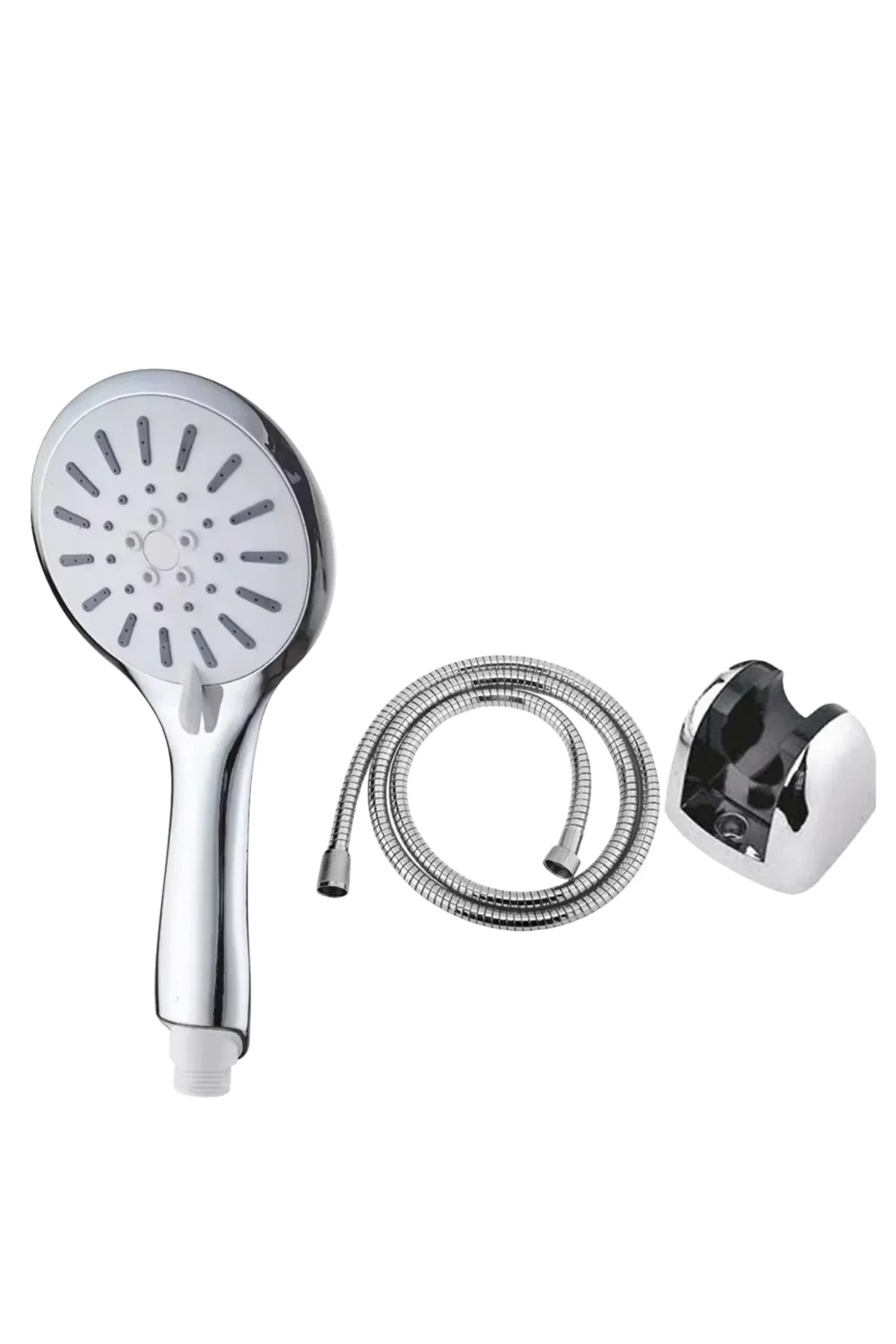 Krem Duş Başlığı Seti 4 Kademeli El Duşu Spiral Hortumlu Banyo Seti - Just Cheap Store Görsel 4