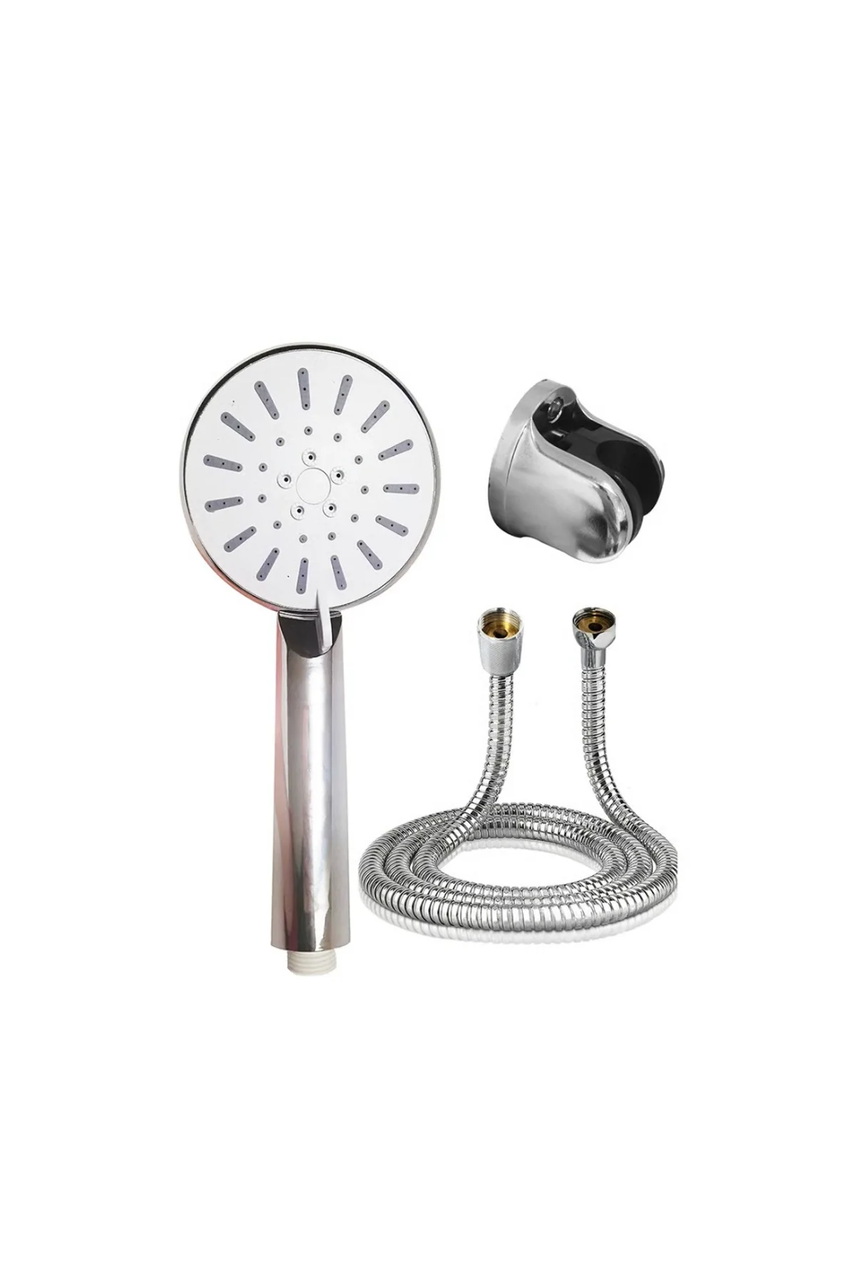 4 Fonksiyonlu Krem El Duşu Seti Spiral Hortum Ve Duş Askısı - Just Cheap Store Görsel 2