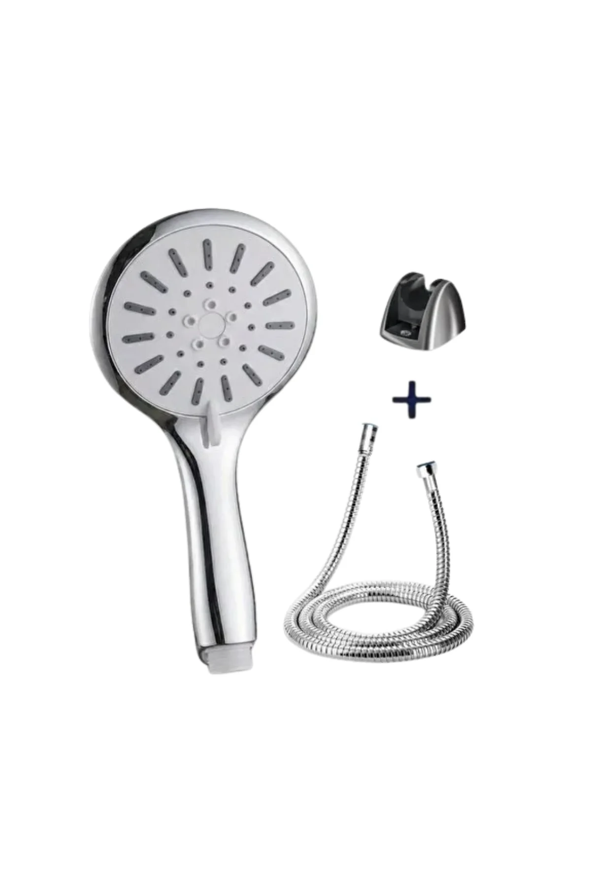 4 Fonksiyonlu Krem El Duşu Seti Spiral Hortum Ve Duş Askısı - Just Cheap Store Görsel 3