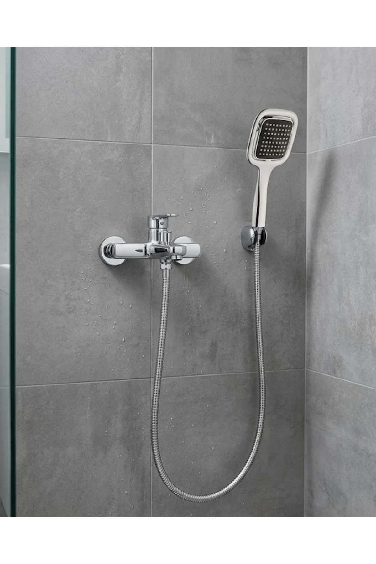 Siyah Duş Seti El Duşu Başlığı Spiral Hortum Dayanıklı Banyo Duş Aksesuarı