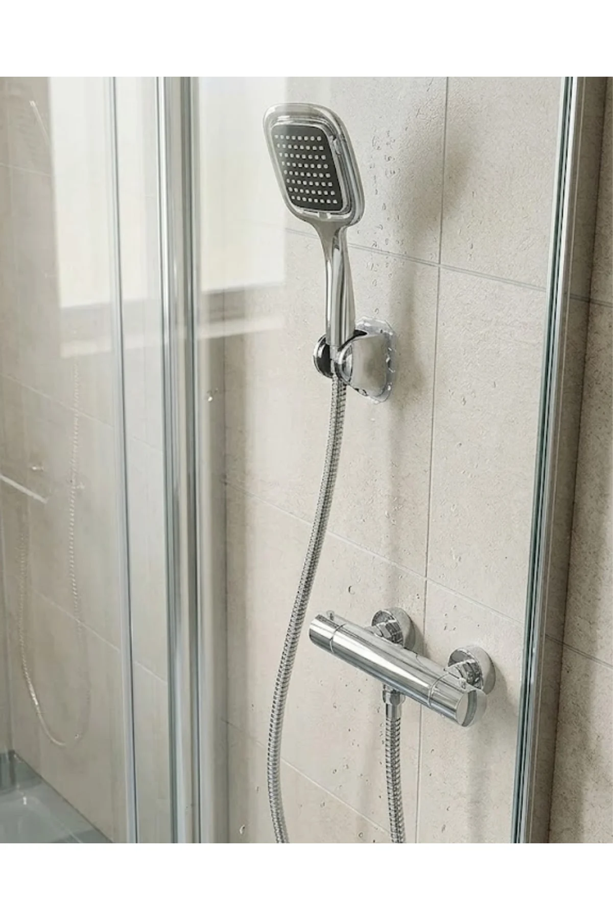 Siyah Duş Başlığı Seti Spiral Hortumlu El Duşu Ve Duvar Askısı Banyo Seti