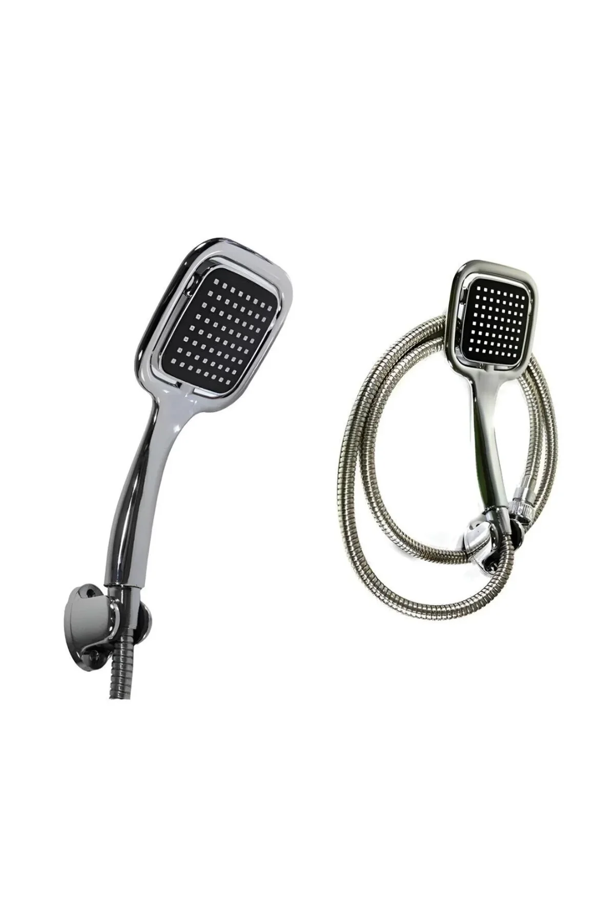 Siyah Duş Seti El Duşu Başlığı Spiral Hortum Ve Duvar Askısı Banyo Duş Seti - Just Cheap Store Görsel 3