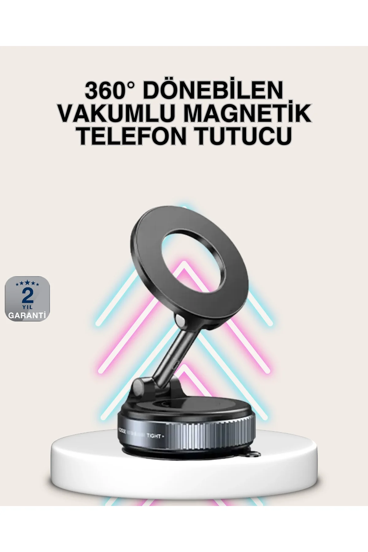 Güçlü Mıknatıslı Vakumlu Araç Telefon Tutucu Alüminyum Gövde