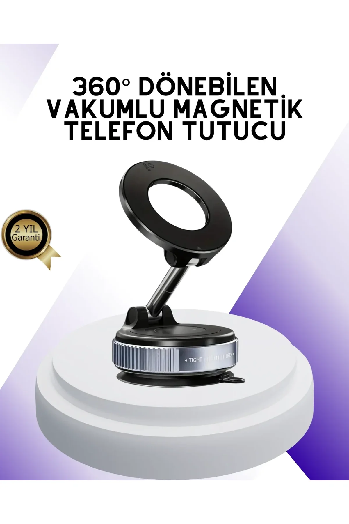 Manyetik Araç Telefon Tutucu 360 Derece Dönebilen Vakumlu Stand - Just Cheap Store Görsel 2