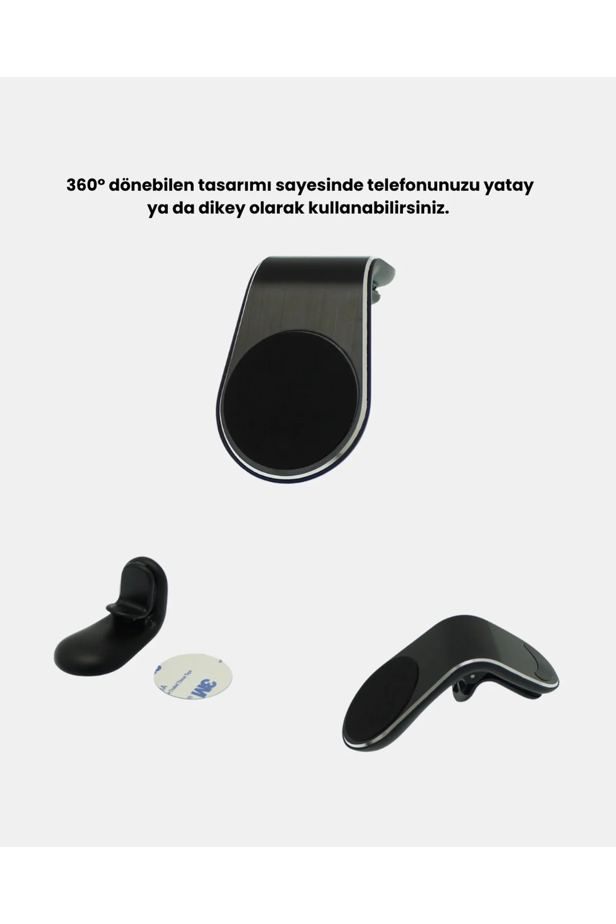 Araç İçi Manyetik Telefon Tutucu Güçlü Klipsli Ve 360 Derece Ayarlanabilir - Just Cheap Store Görsel 4