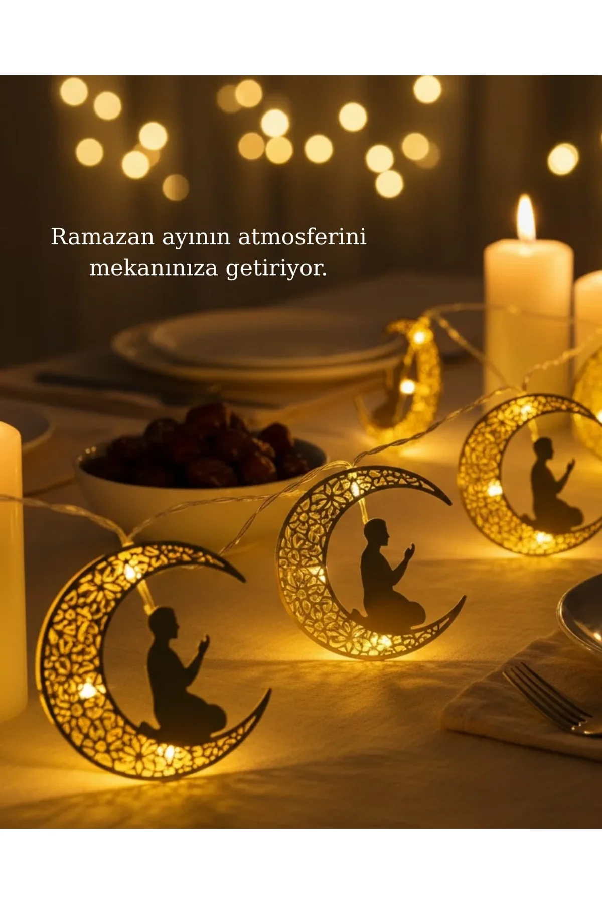 Dekoratif Ramazan Ay Işığı Secde Eden Adam Figürlü - Just Cheap Store Görsel 5