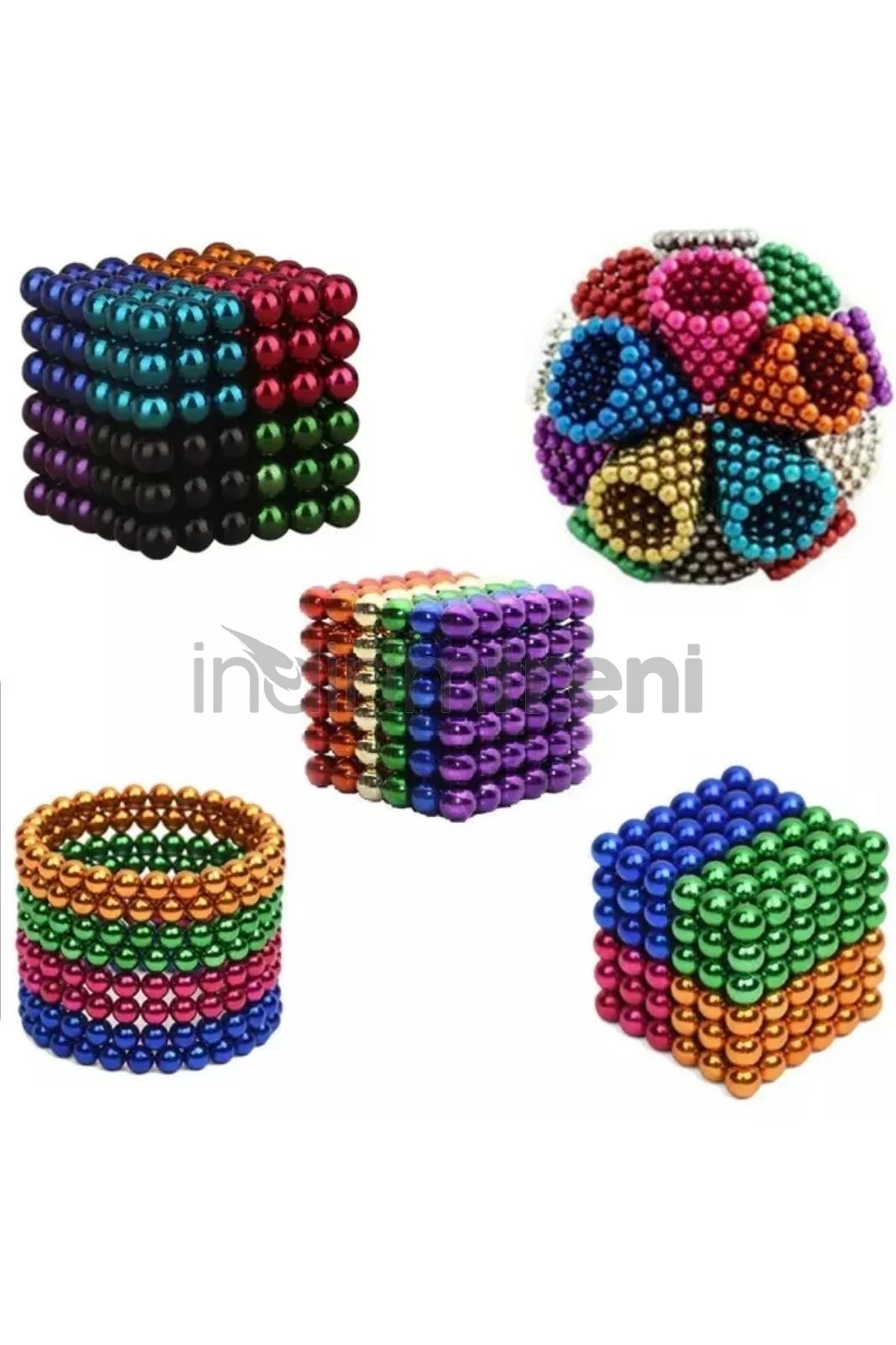 Renkli 216 Adet Mıknatıs Neocube Mıknatıs 5mm Neodyum