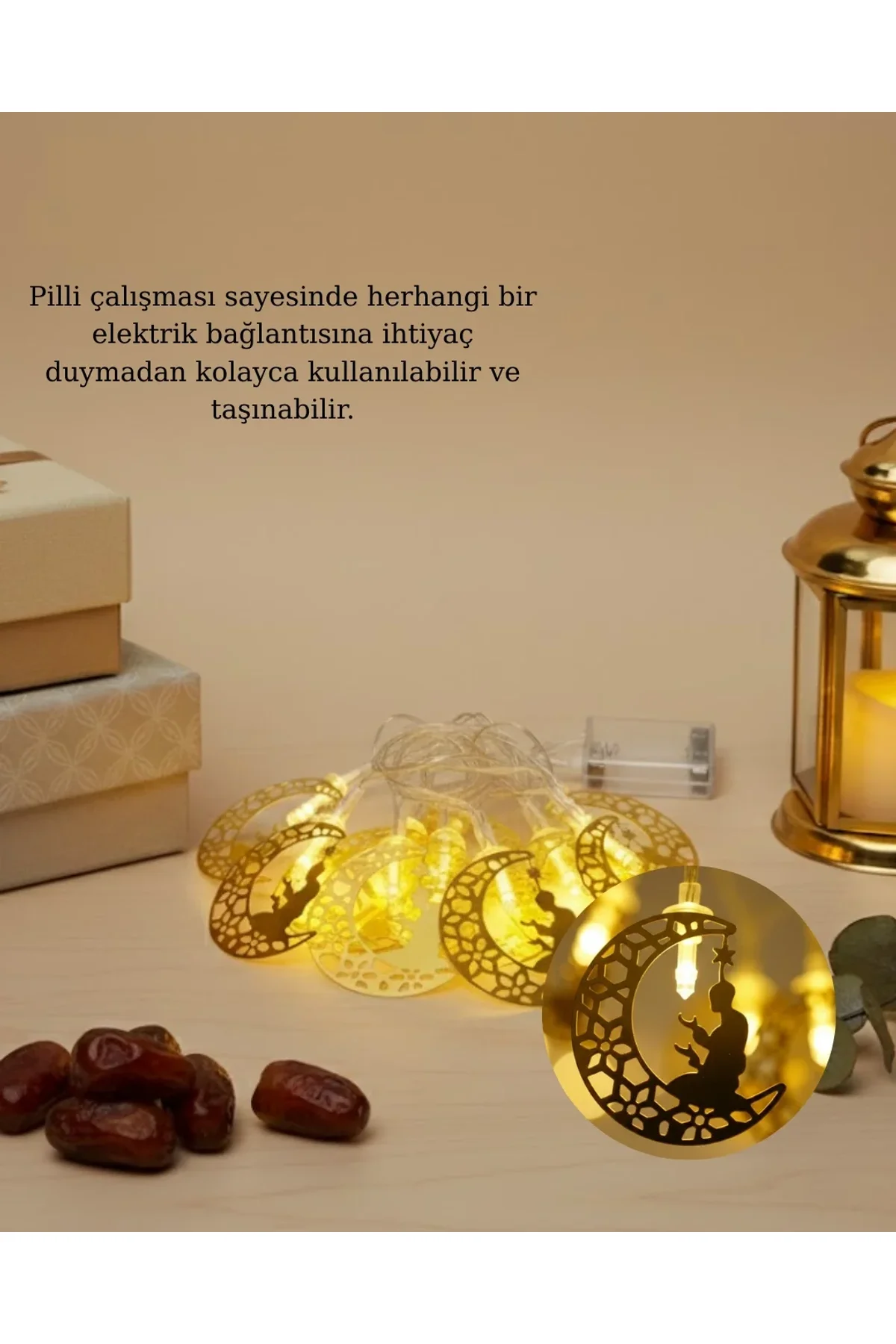 Ramazan Ay Işığı Secde Eden Adam Silüetli Led Peri Işığı - Just Cheap Store Görsel 4
