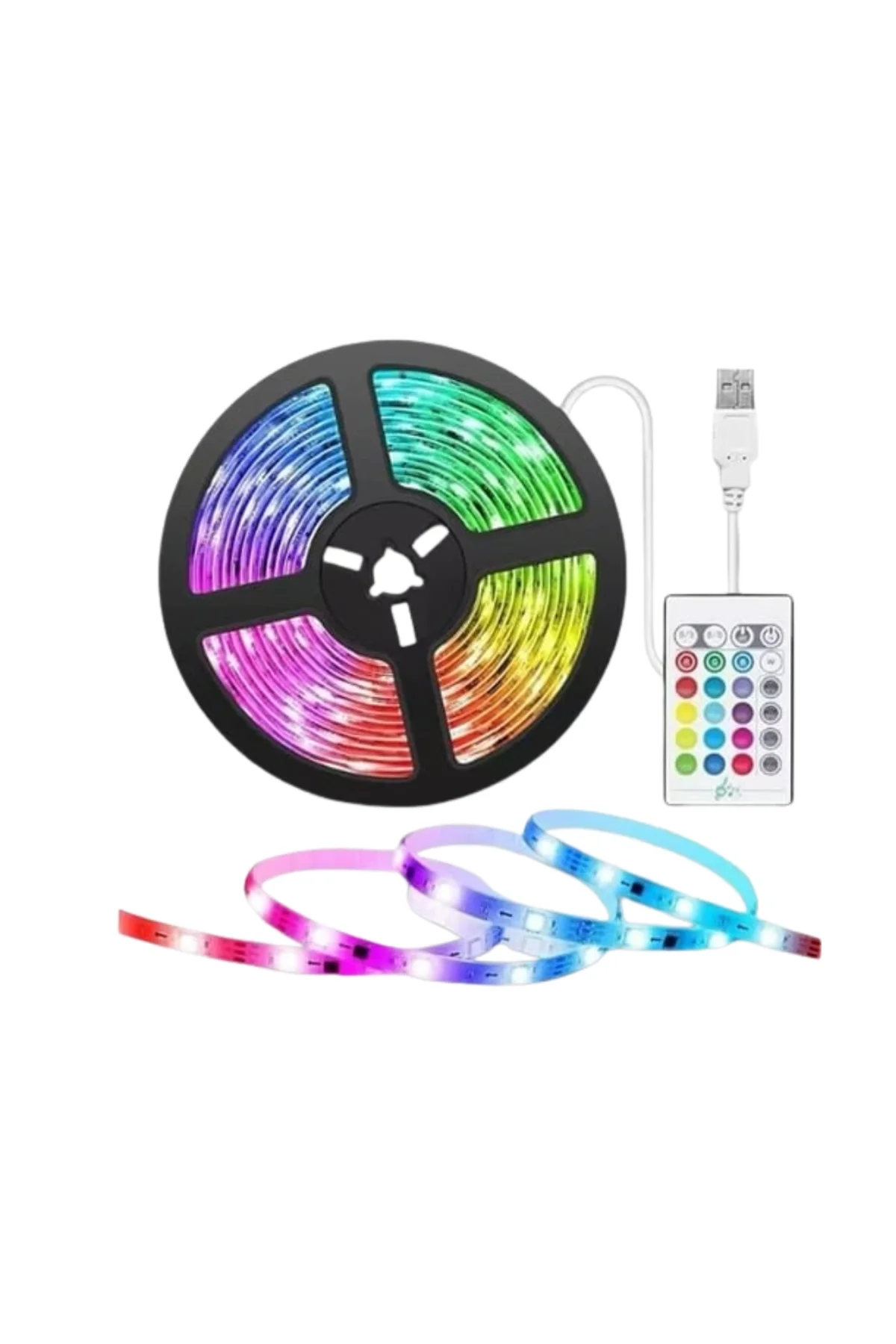 Rgb Led Strip 5 Metre Kumandalı 5050 Şerit Led Dekorasyon Işığı - Just Cheap Store Görsel 5