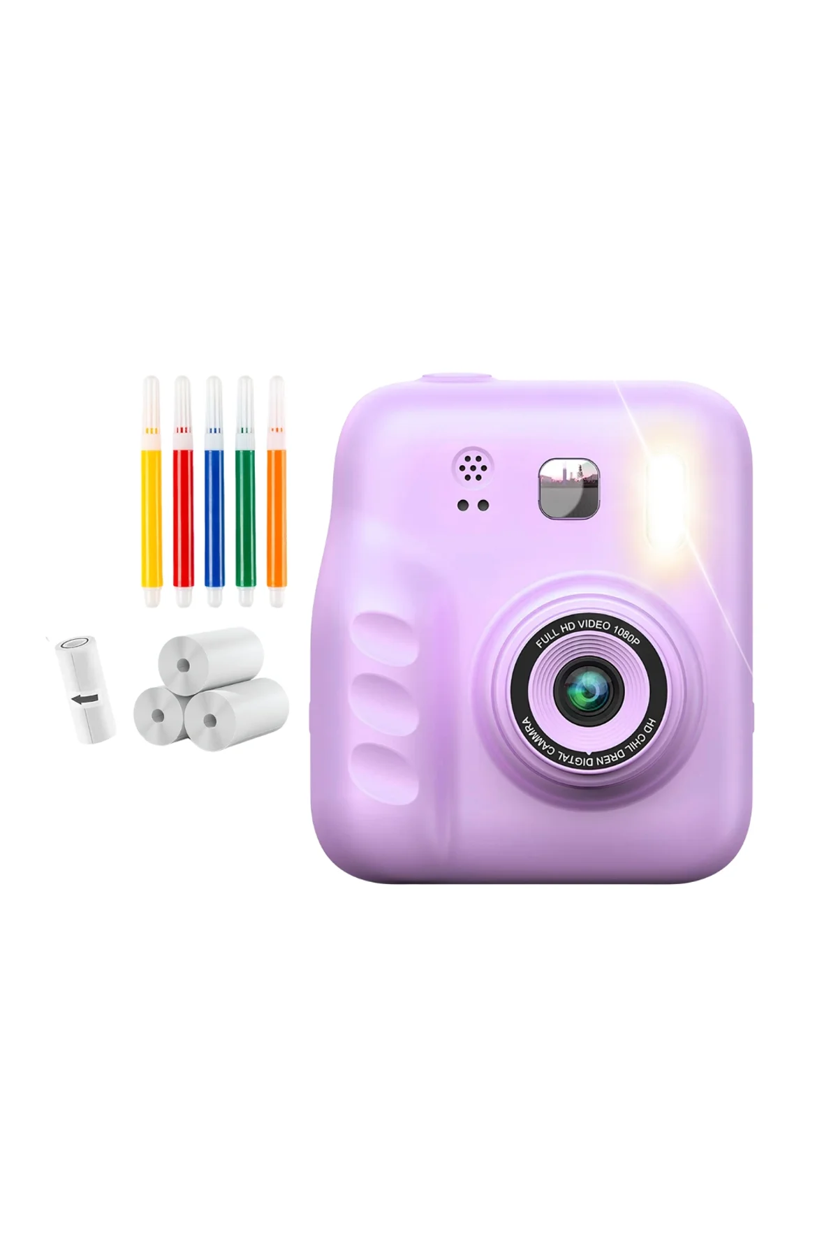 Hd Ekranlı Çocuk Fotoğraf Makinesi Video Kayıt Ve Baskı Kağıdı Kalem Hediyeli - Just Cheap Store Görsel 2