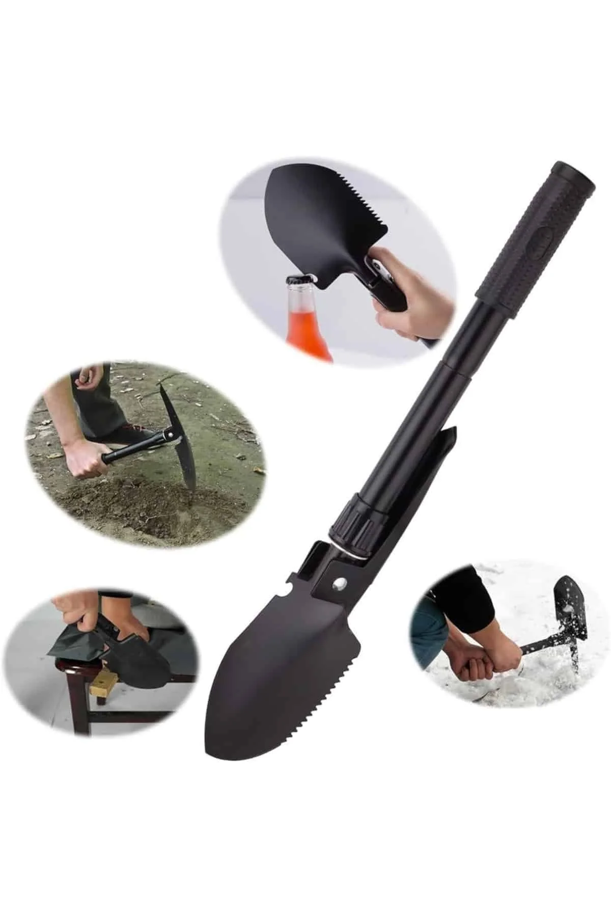 Çelik Katlanır Fonksiyonel Kamp Kazma Kürek Ve Kesme Aleti Seti Küçük Kazma Kürek Seti - Just Cheap Store Görsel 3