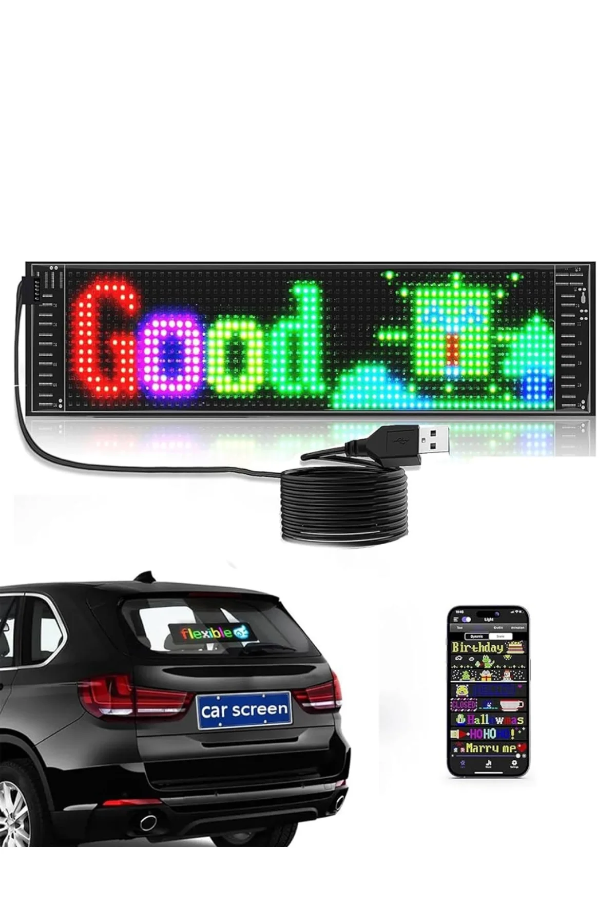 Akıllı Led Ekran Paneli Uygulama Kontrollü Yazı Ve Animasyon Gösterimi - Just Cheap Store Görsel 2