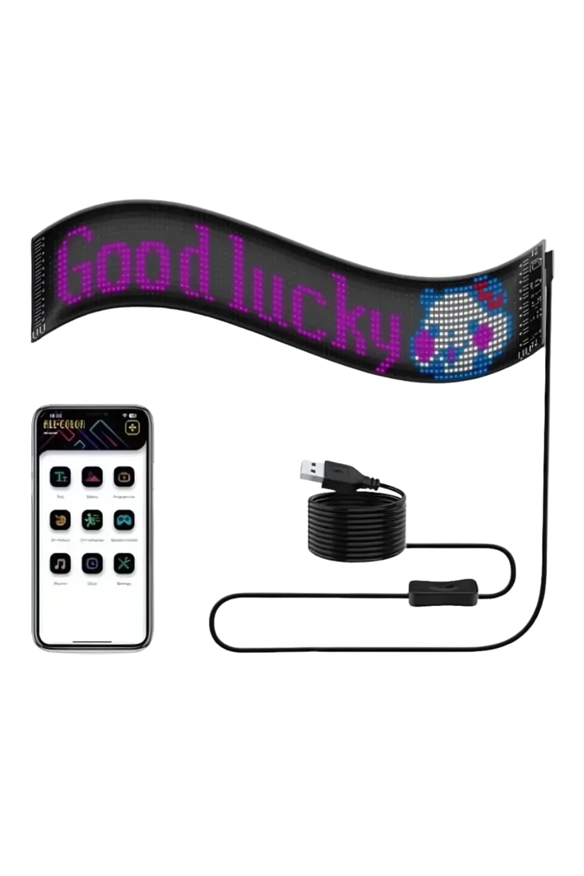 Akıllı Led Ekran Paneli Uygulama Kontrollü Yazı Ve Animasyon Gösterimi - Just Cheap Store Görsel 3