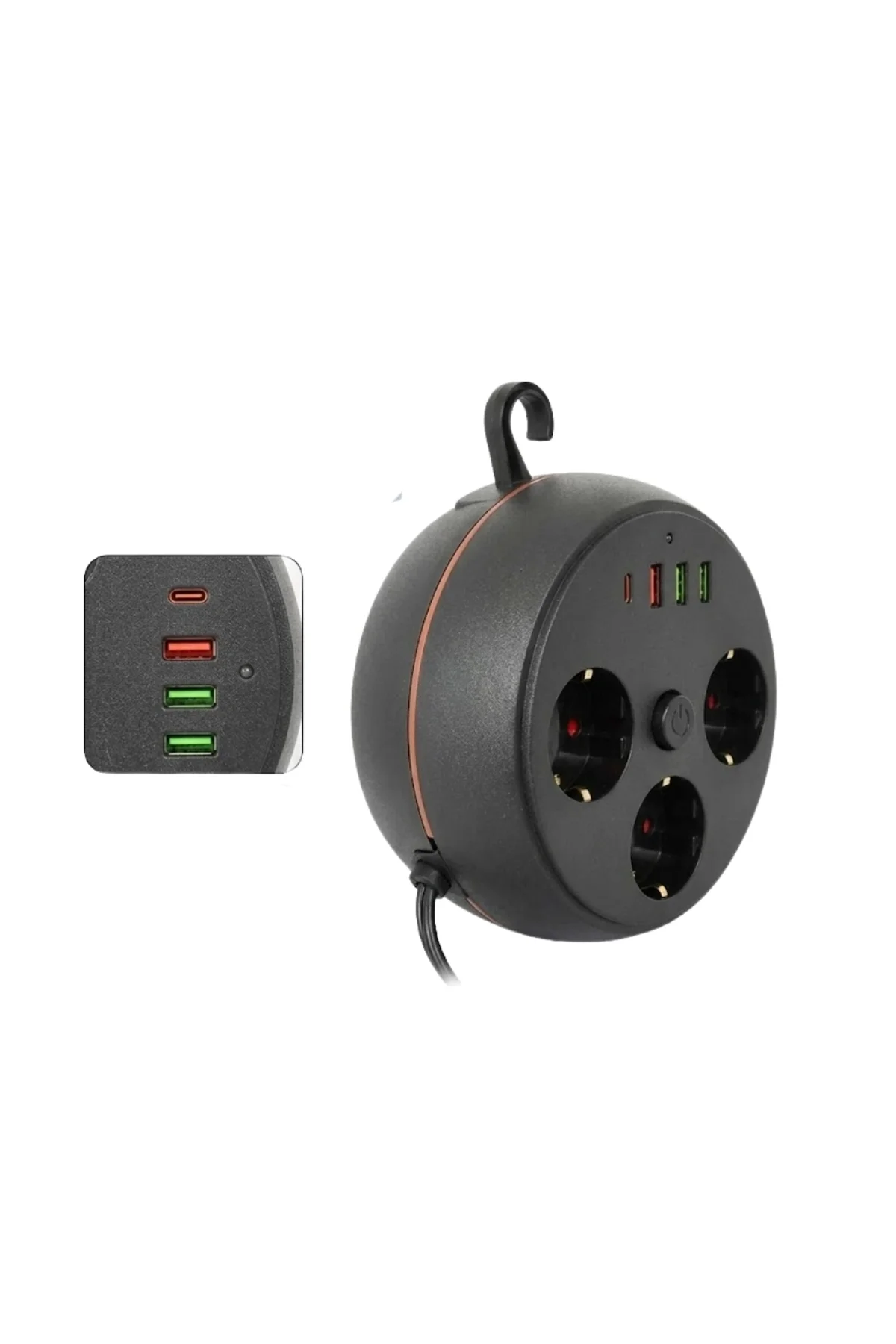 Güvenli Çoklu Priz 3 Priz 3 Usb 1 Type C Termal Koruma Uzun Kablo - Just Cheap Store Görsel 4