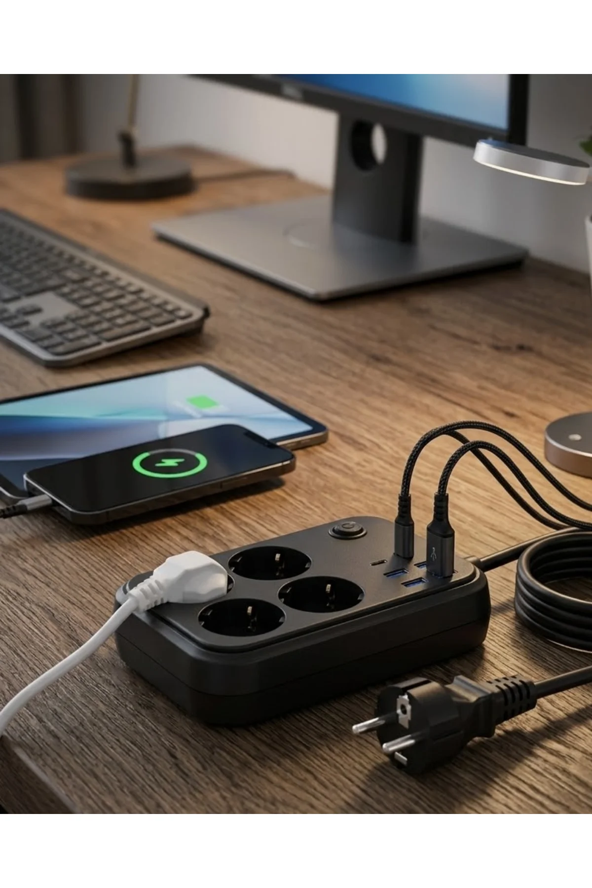 Çoklu Priz Ve Usb Şarj Ünitesi 4 Soket 2 Type C Güvenli Enerji Yönetimi