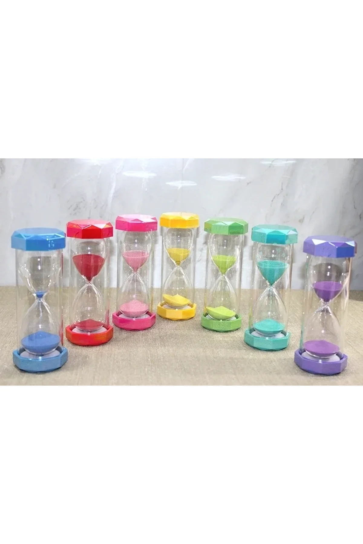 Plastik Çerceveli Renkli 15 Dk Kumsaati Alk4564