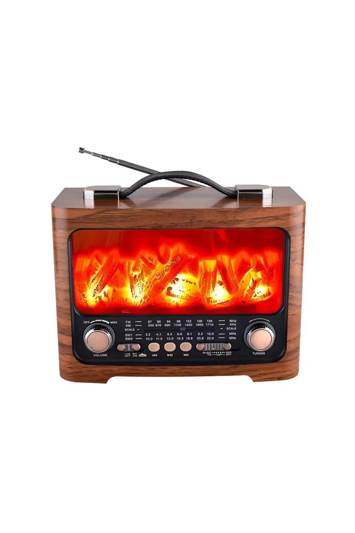 Led Şömine Efektli Kablosuz Hoparlör Bluetooth Radyo Usb Tf Kart Destekli - Just Cheap Store Görsel 2