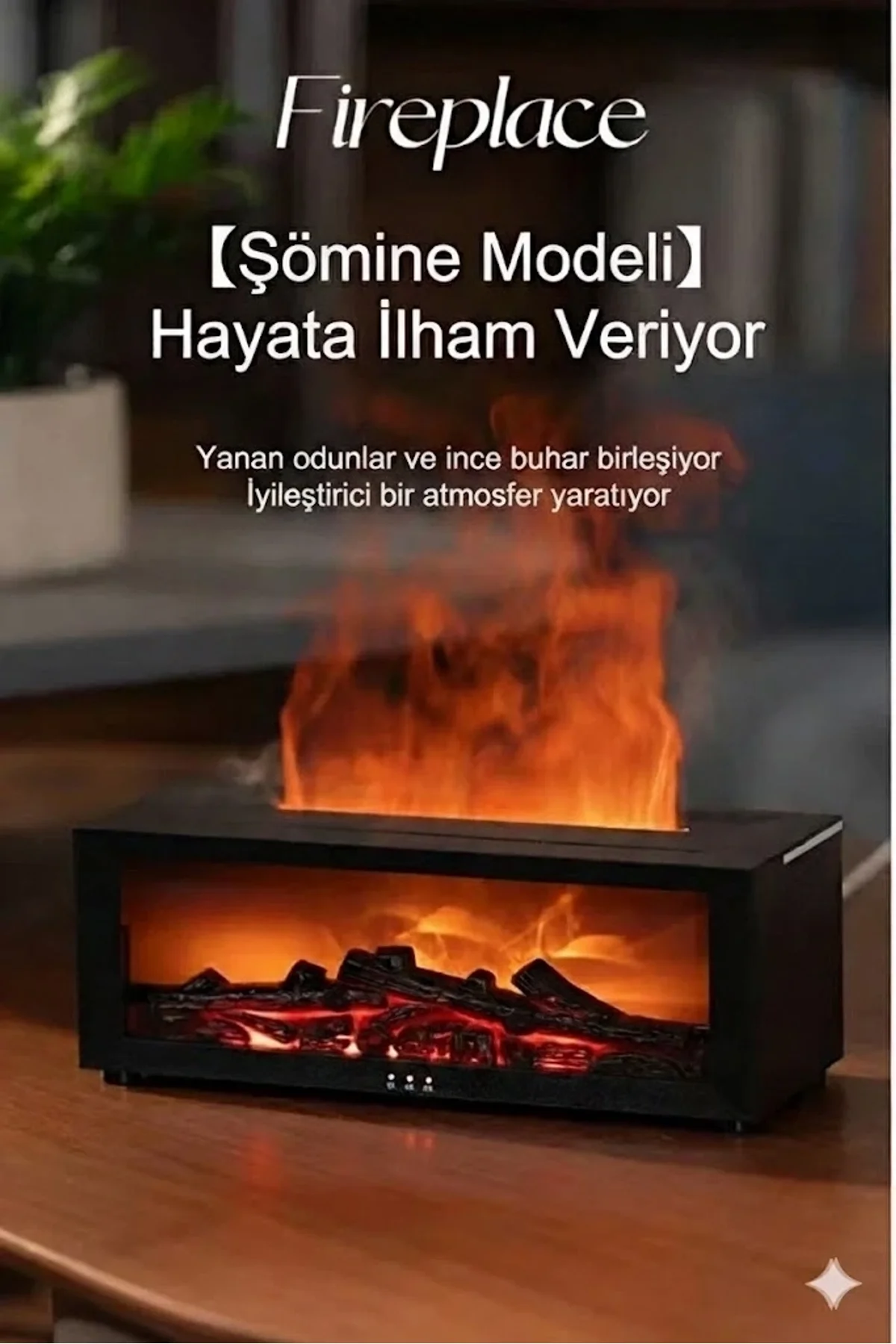 A4 Şömine Esintili Aromaterapi Difüzörü Ultrasonik Hava Nemlendici - Just Cheap Store Görsel 4