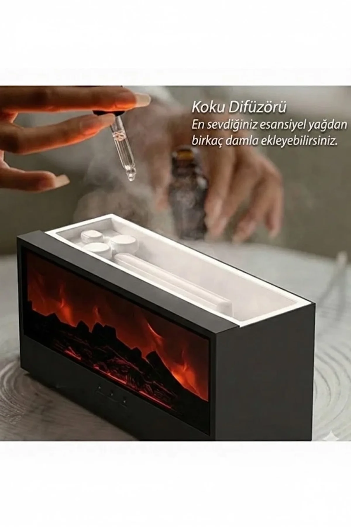 A4 Şömine Esintili Aromaterapi Difüzörü Ultrasonik Hava Nemlendici - Just Cheap Store Görsel 5