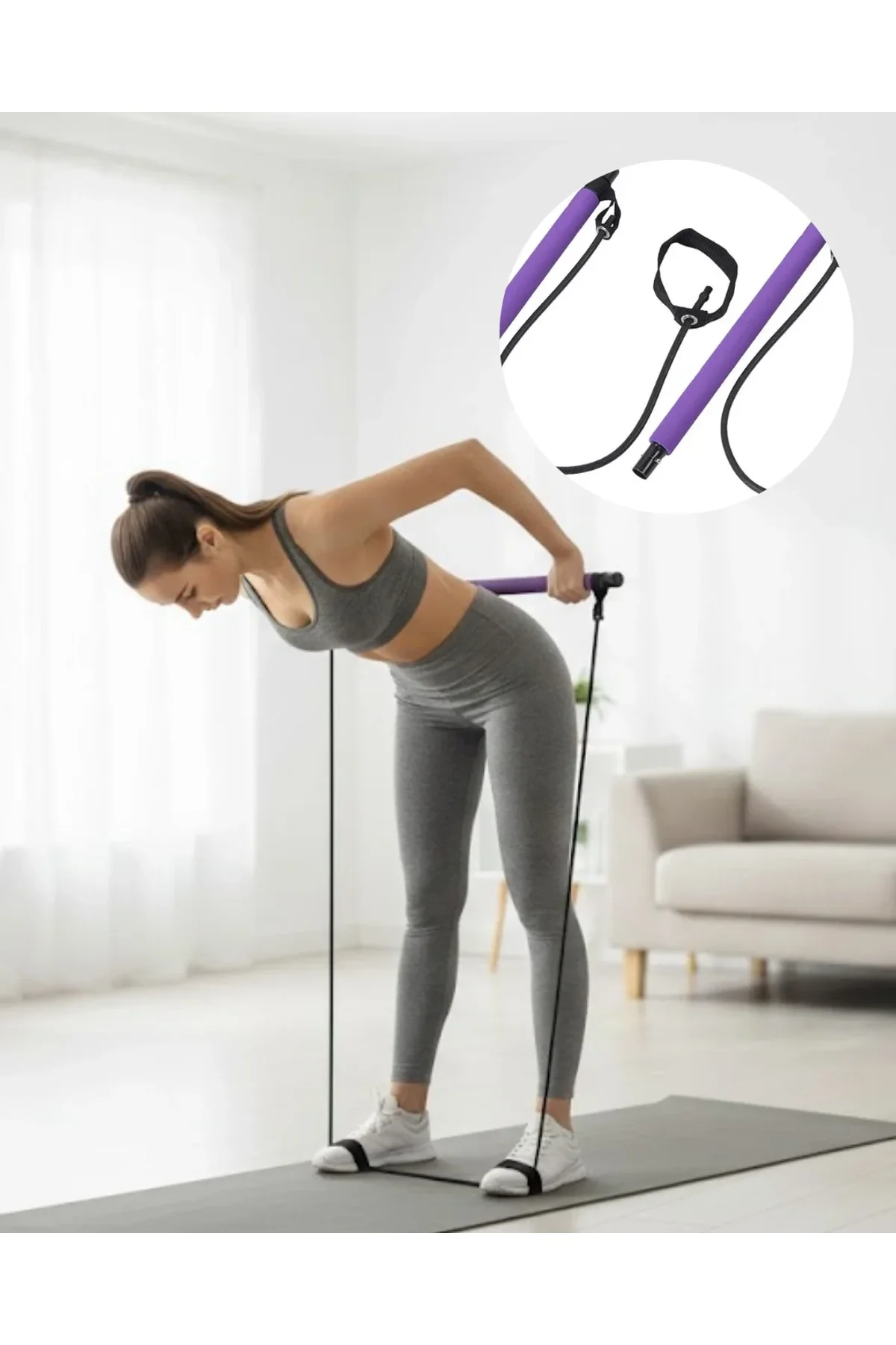 Pilates Bar Direnç Aleti Duruş Geliştirici Ve Kas Güçlendirici