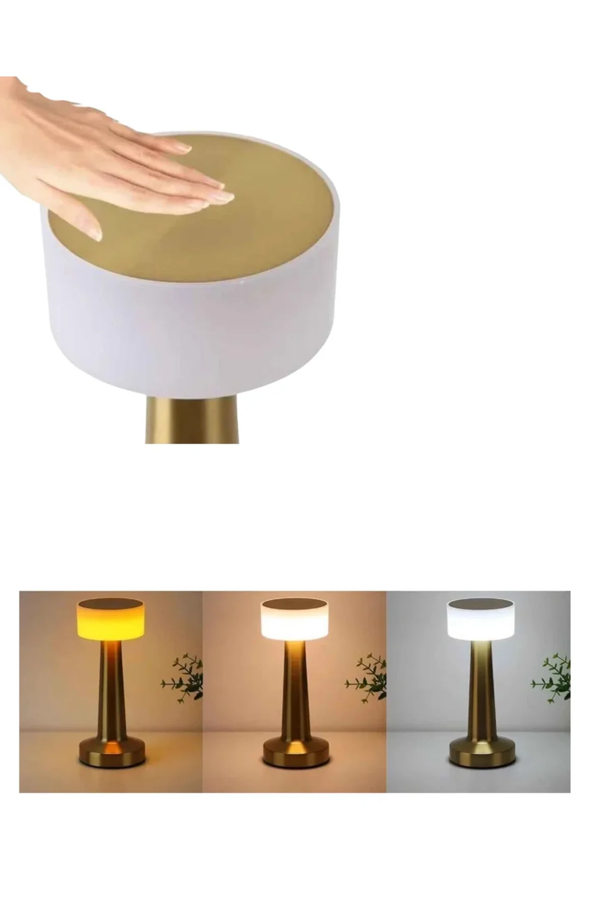 Şarjlı Dokunmatik Led Masa Lambası 3 Renk Dimmer Özellikli - Just Cheap Store Görsel 3