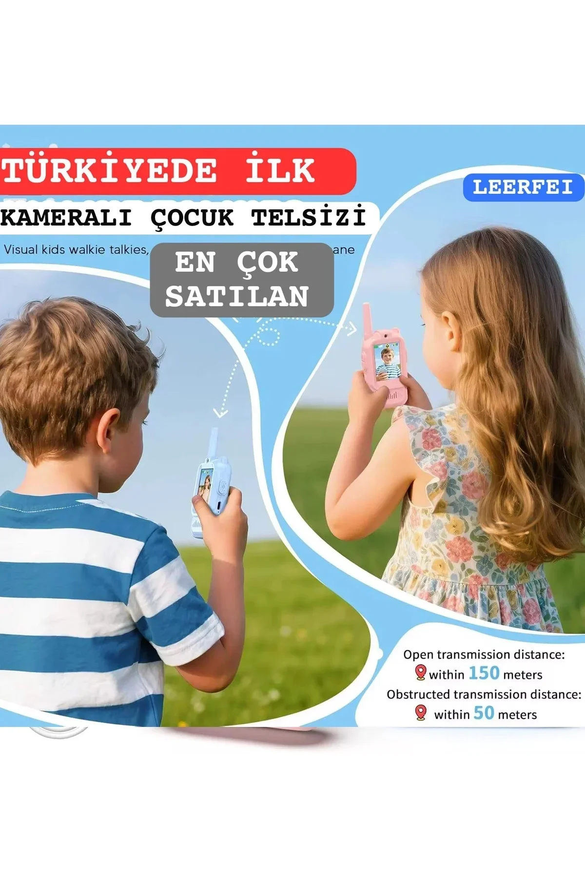 Çocuklar İçin Görüntülü Telsiz Konuşma El Telsizi Şarj Edilebilir 50 M Menzil Wi-fi Gerektirmez - Just Cheap Store Görsel 5