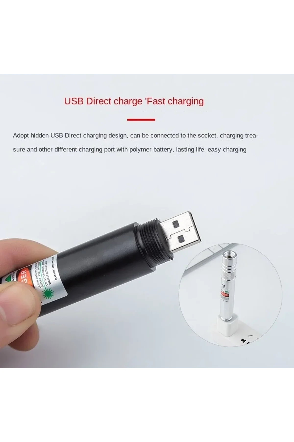 Fithome 100mw Desen Başlıklı Usb Şarjlı Yeşil Lazer Pointer - Just Cheap Store Görsel 2