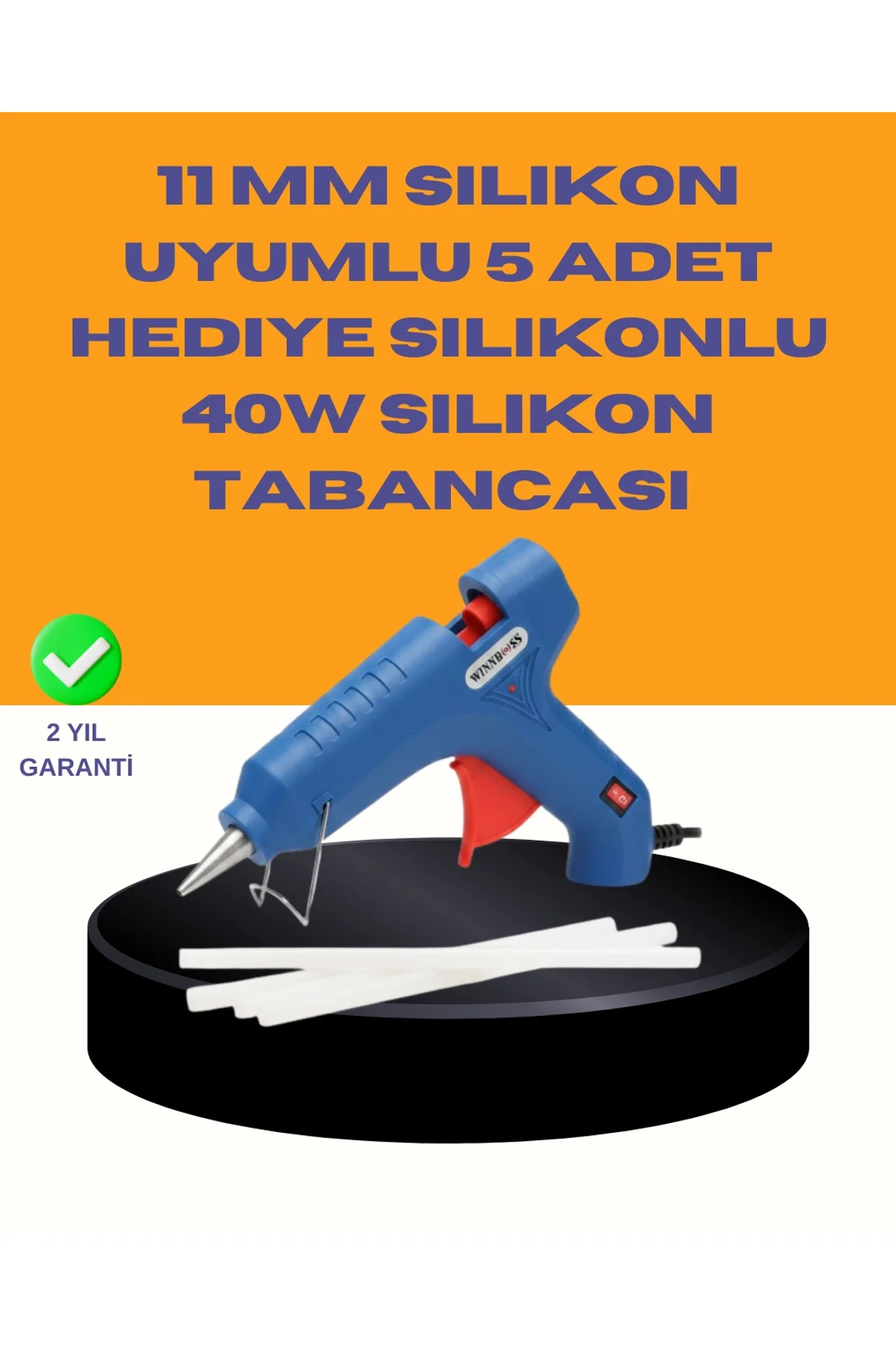 40w Sıcak Mum Silikon Tabancası 5 Silikon Hediyeli Hızlı Yapıştırma