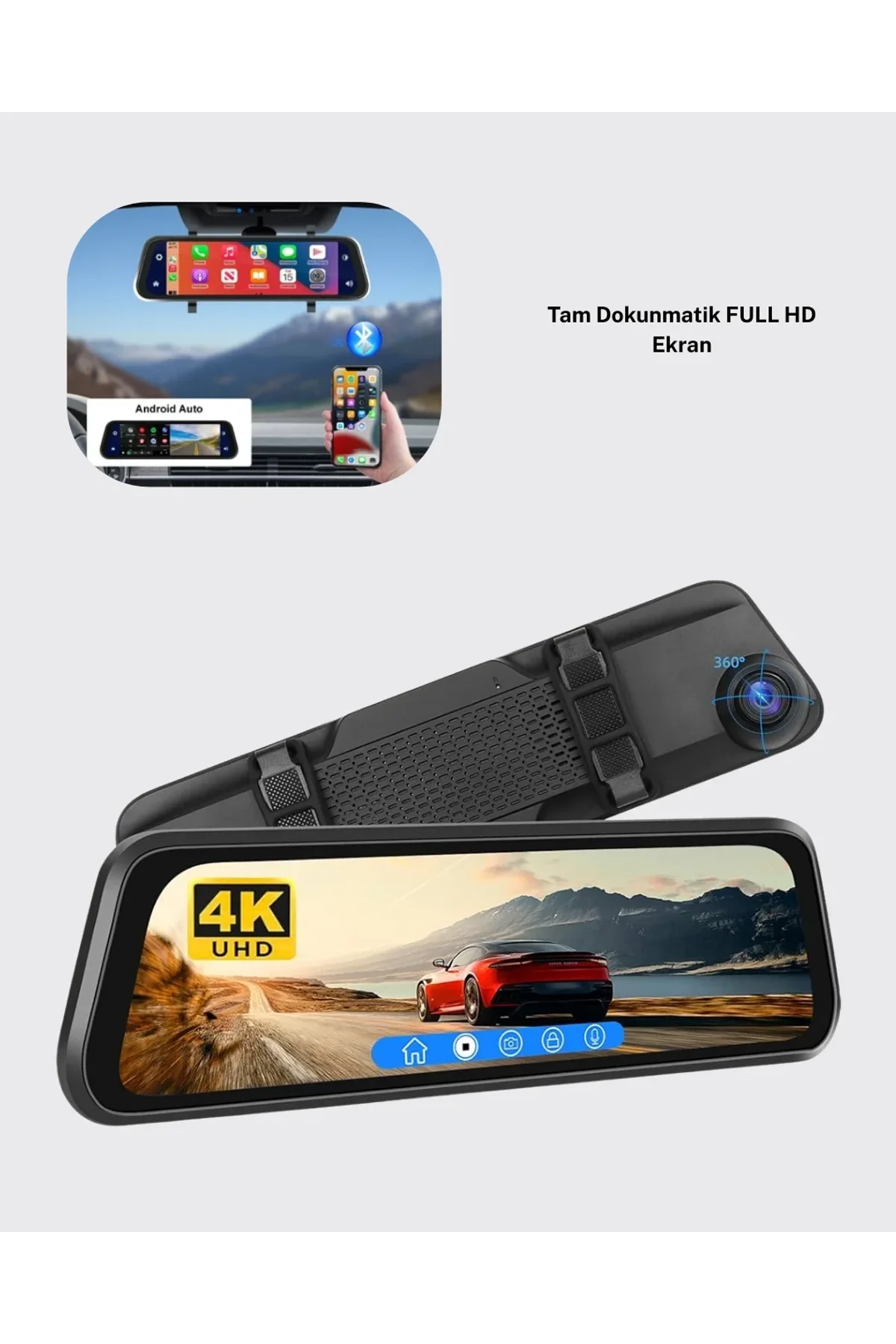 Gece Görüşlü Araç Dikiz Aynası Kamera Park Monitörlü - Just Cheap Store Görsel 5