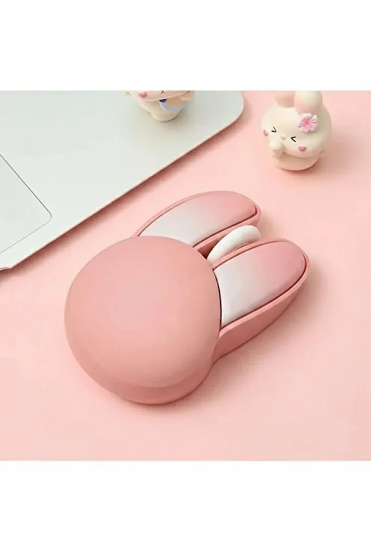 Tavşan Figürlü Kablosuz Mouse Pil Dahil Etiket Hediyeli Pembe - Just Cheap Store Görsel 2