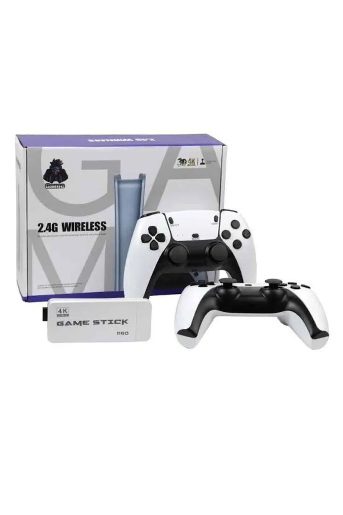 Çift Oyun Kollu 4k Hd Ekran Nostaljik 20.000 Oyunlu Beyaz Game Stick - Just Cheap Store Görsel 4
