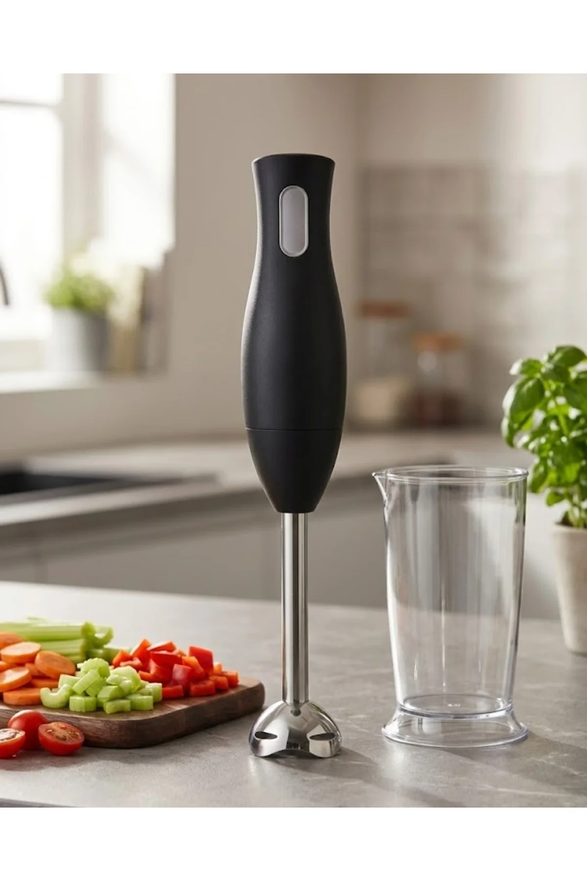 El Blenderı Paslanmaz Çelik Metal Ayaklı Ergonomik Tasarımlı Mutfak Blender