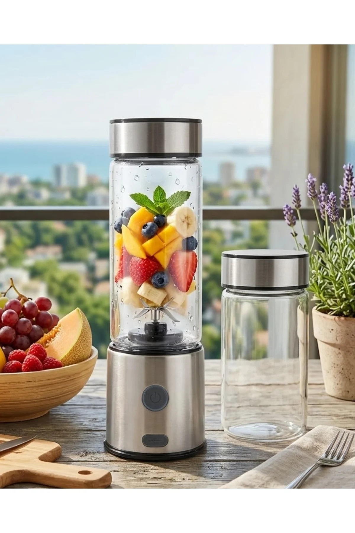 Çift Cam Hazneli Blender 16500 Rpm Buz Kırıcı Taşınabilir Blender