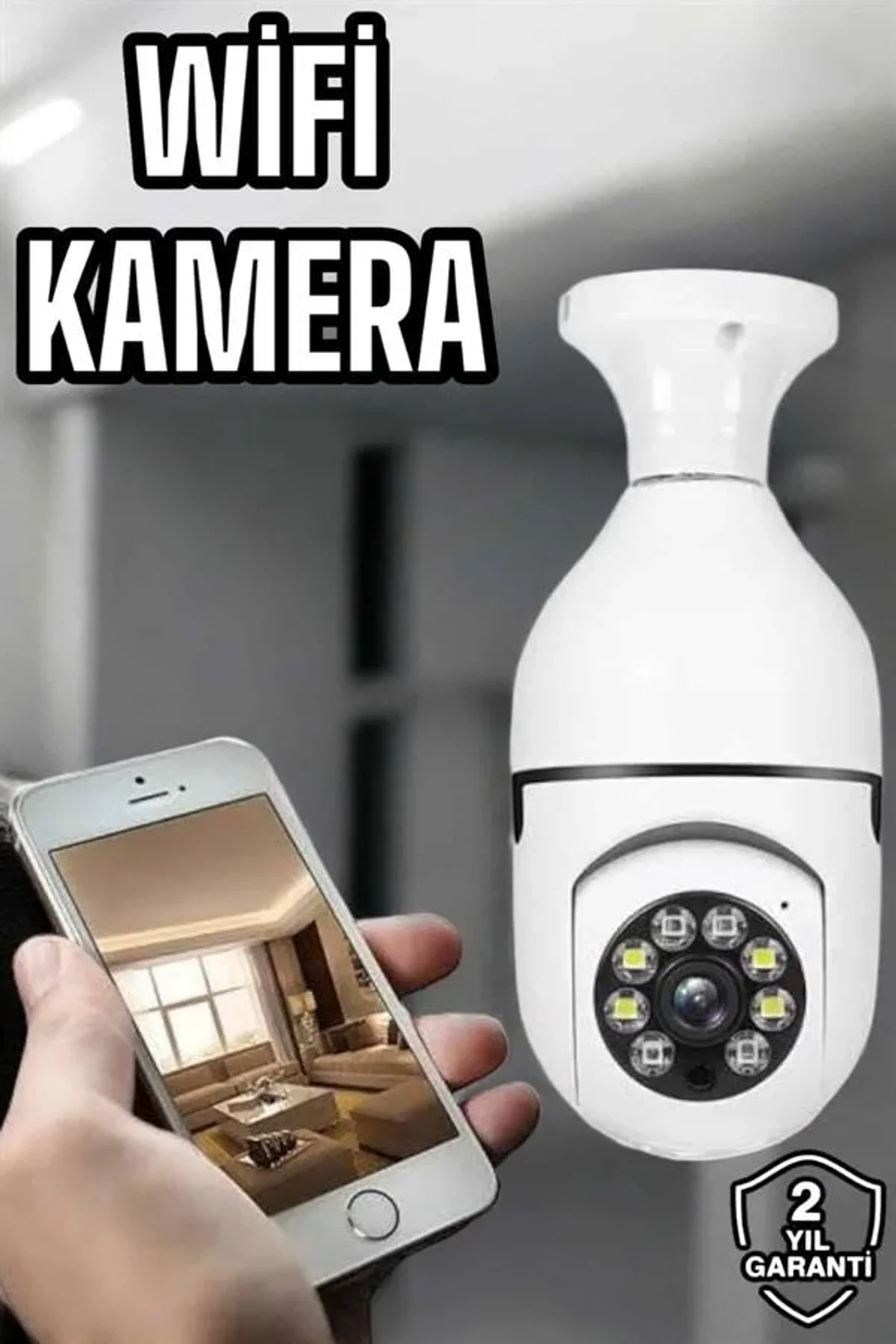 Ampul Görünümlü Güvenlik Kamerası Duylu Wifi Kamerası Dönebilen - Just Cheap Store Görsel 2