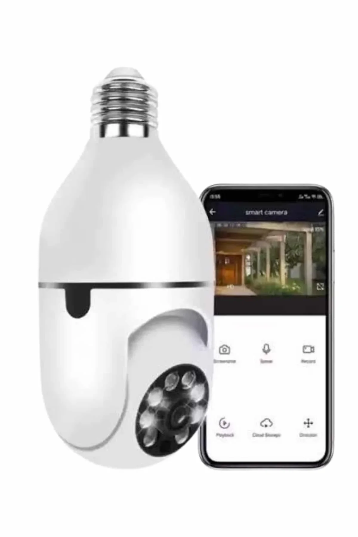 Wifi Güvenlik Kamerası Çift Kameralı Ampule Takılabilir Sensörlü - Just Cheap Store Görsel 3