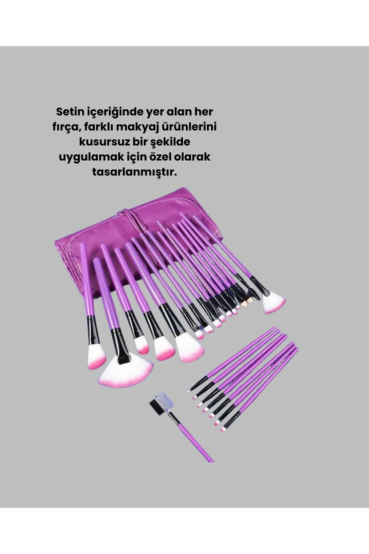Doğal Görünüm Sağlayan Yumuşak Kıllı 12 Parça Makyaj Fırça Seti Günlük Ve Profesyonel Kullanıma Uygu - Just Cheap Store Görsel 2